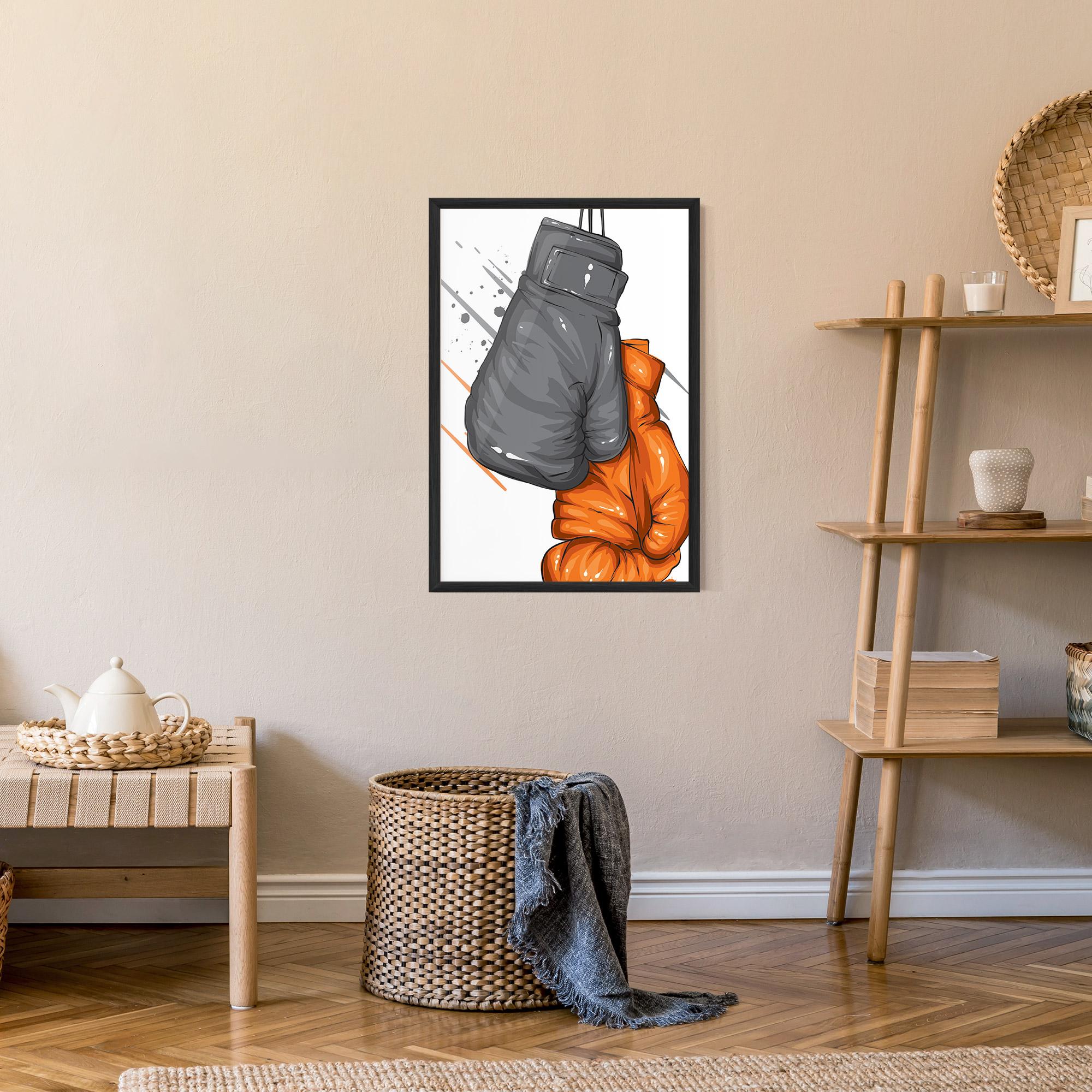 Poster Înrămat Grey Orange Glove mockup 9