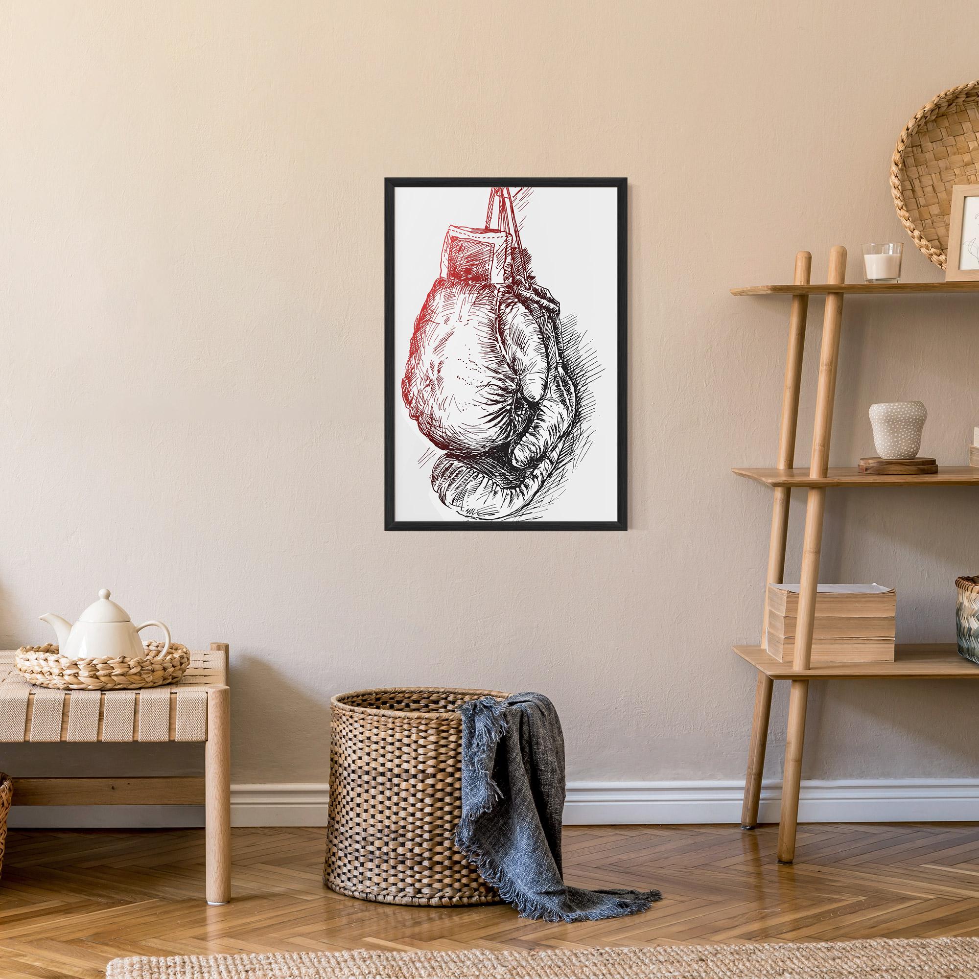 Poster Înrămat Old Boxing Gloves mockup 9