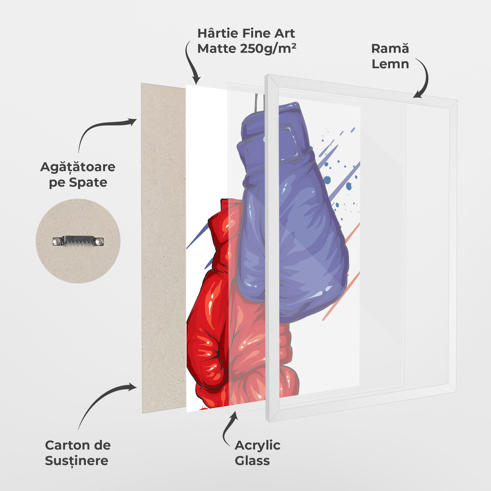 Poster Înrămat Blue Red Gloves mockup 1