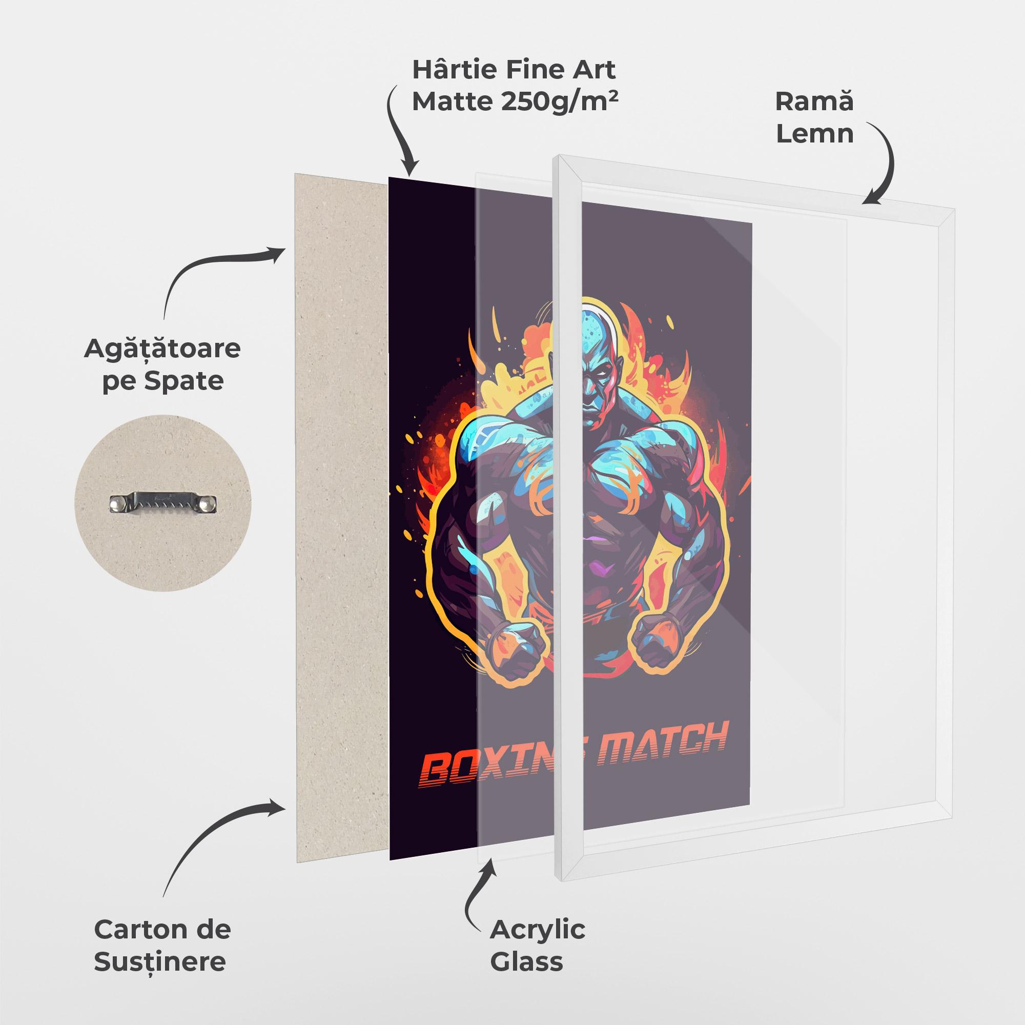 Poster Înrămat Boxing Strong Match mockup 1