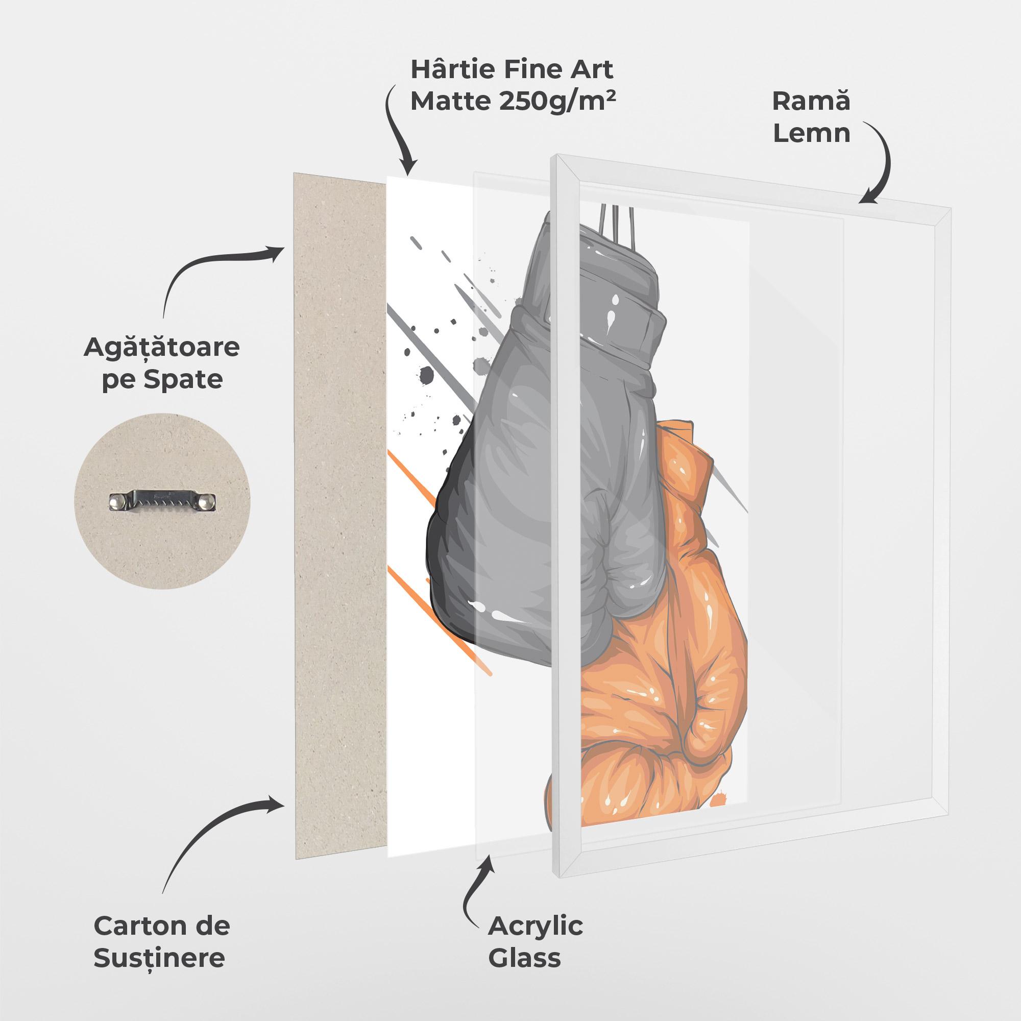 Poster Înrămat Grey Orange Glove mockup 1