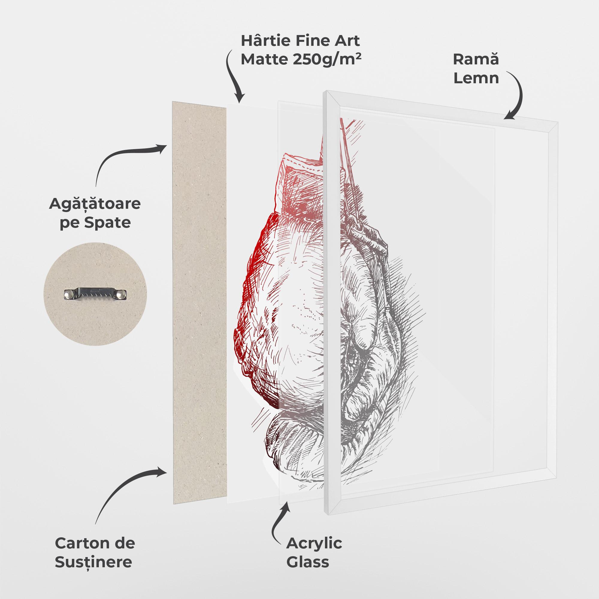 Poster Înrămat Old Boxing Gloves mockup 1