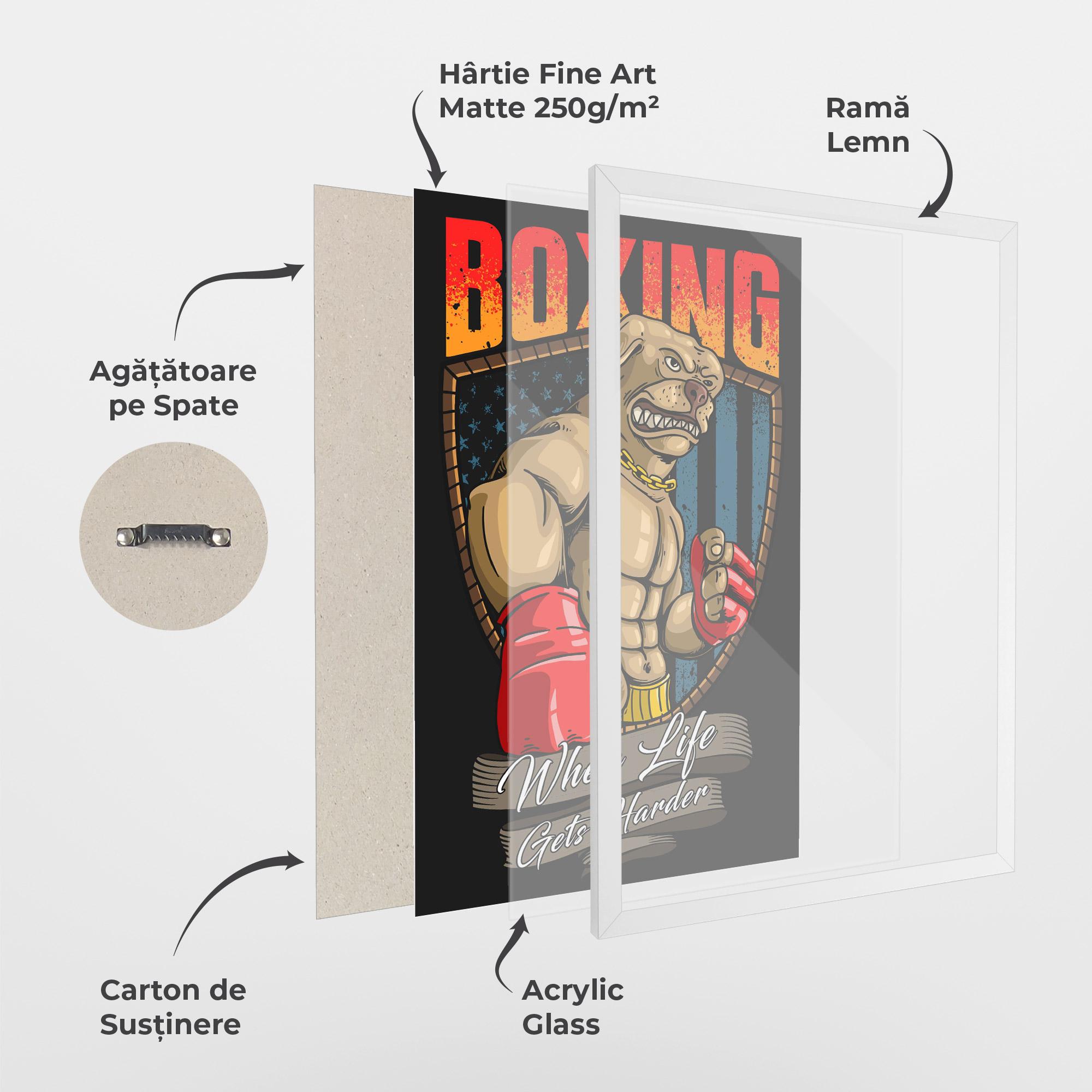 Poster Înrămat Pitbull Boxer mockup 1