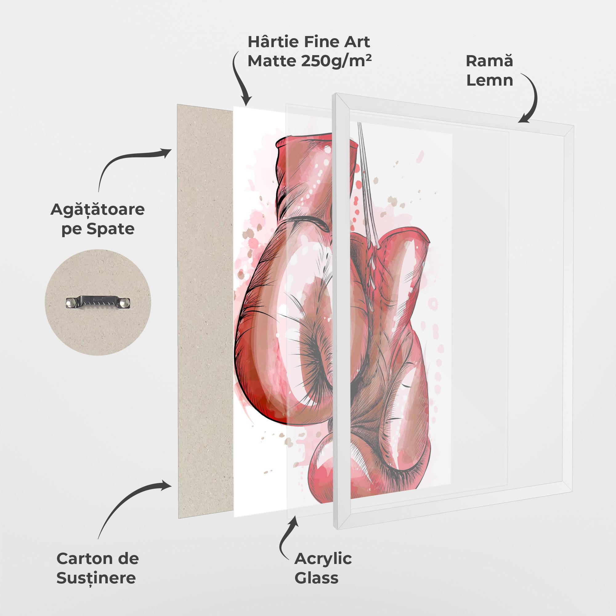 Poster Înrămat Red Painted Gloves mockup 1