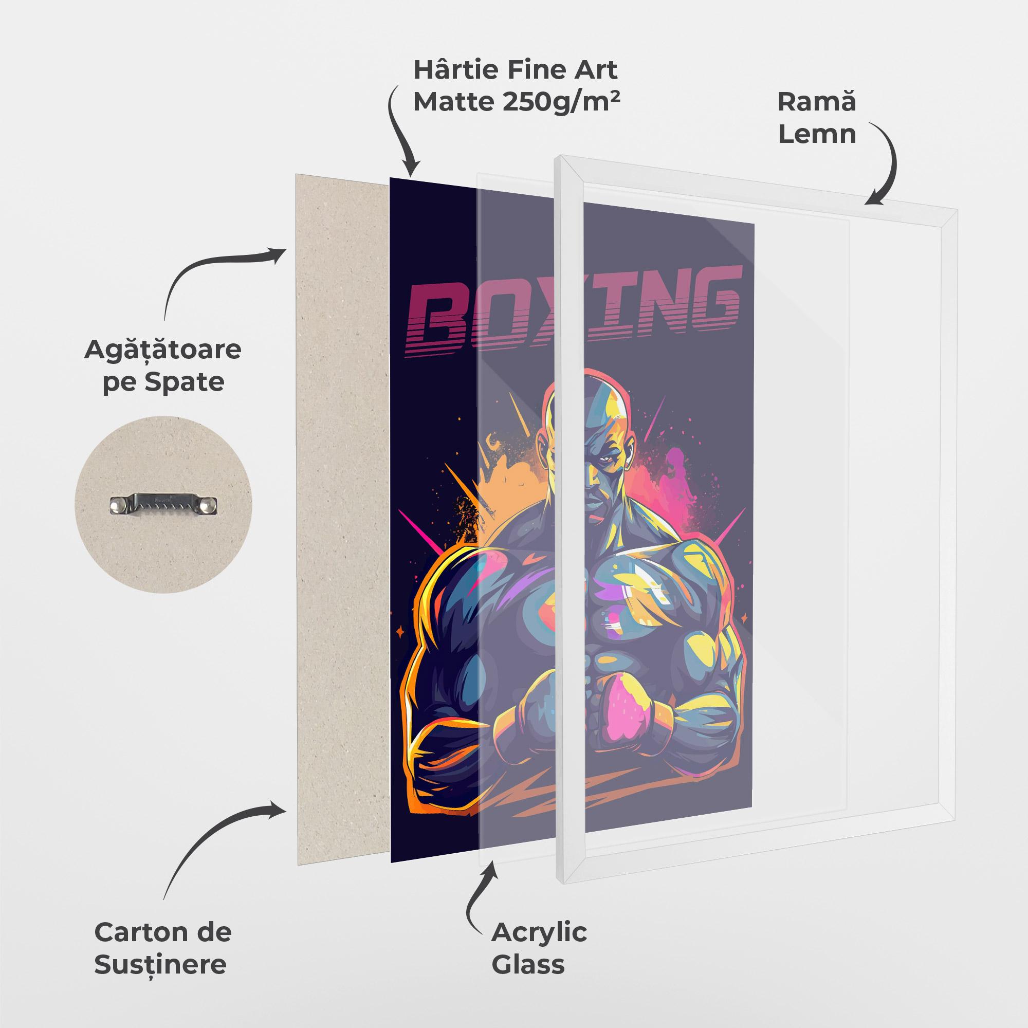 Poster Înrămat Yellow Pink Box mockup 1