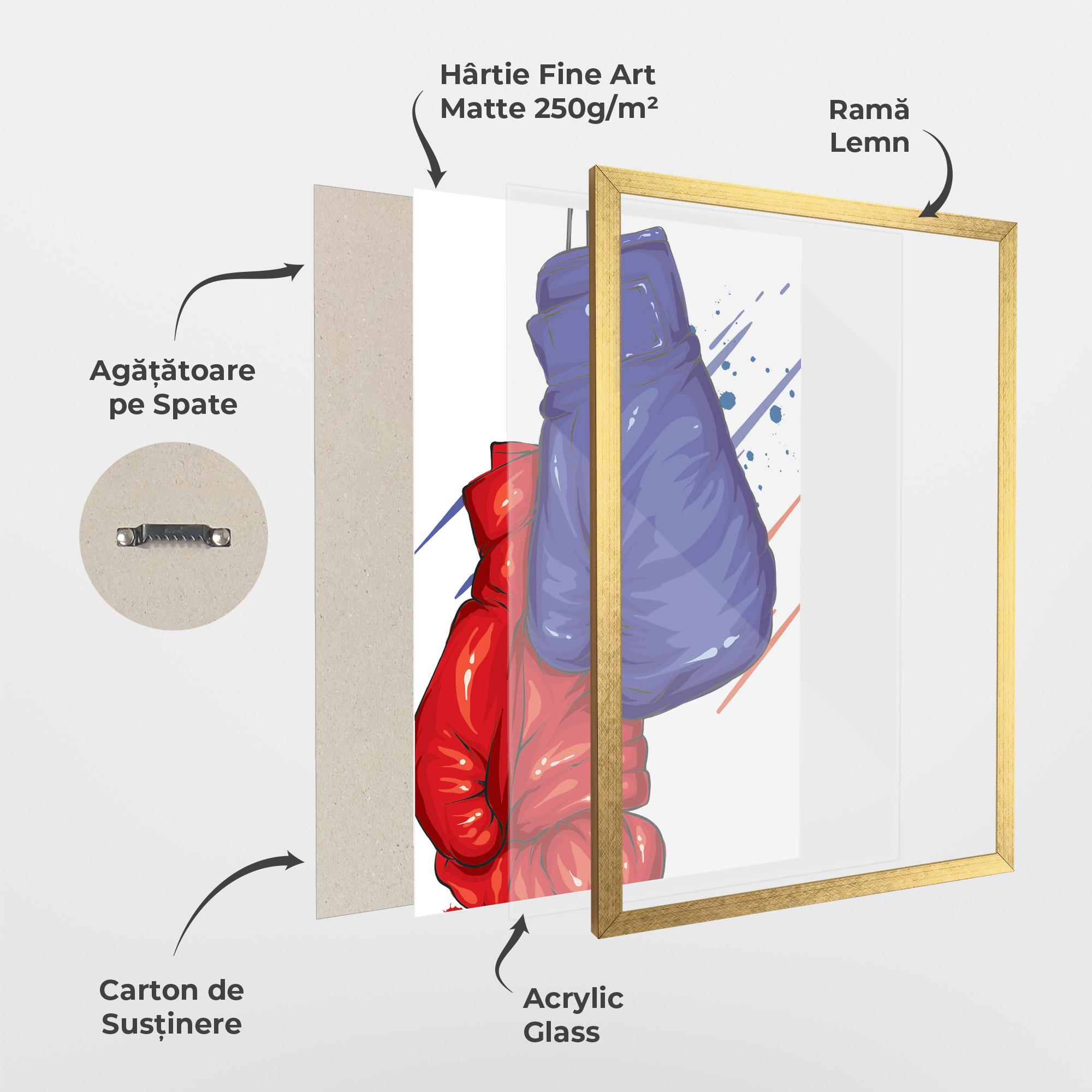 Poster Înrămat Blue Red Gloves mockup 1