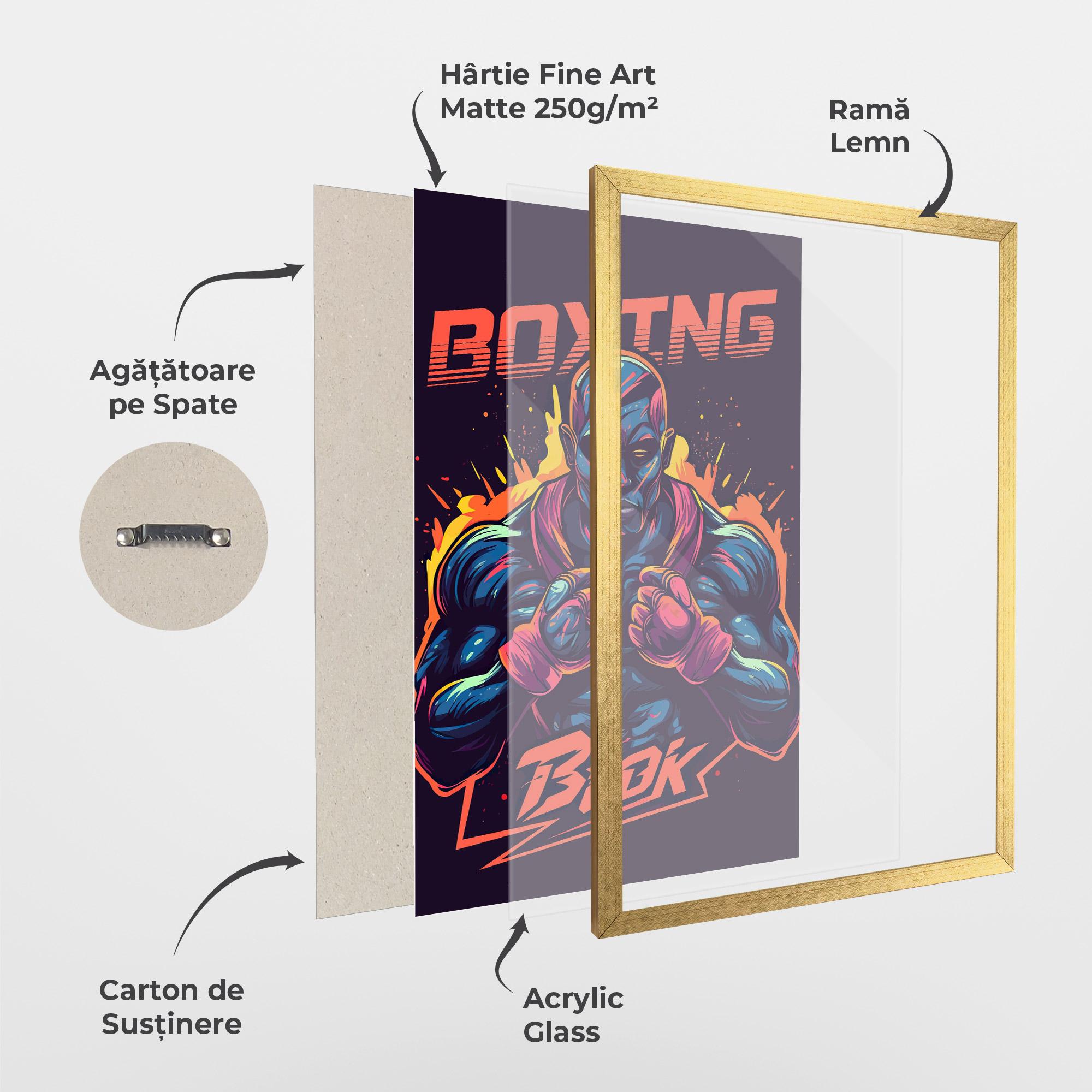 Poster Înrămat Boxing Blok mockup 1