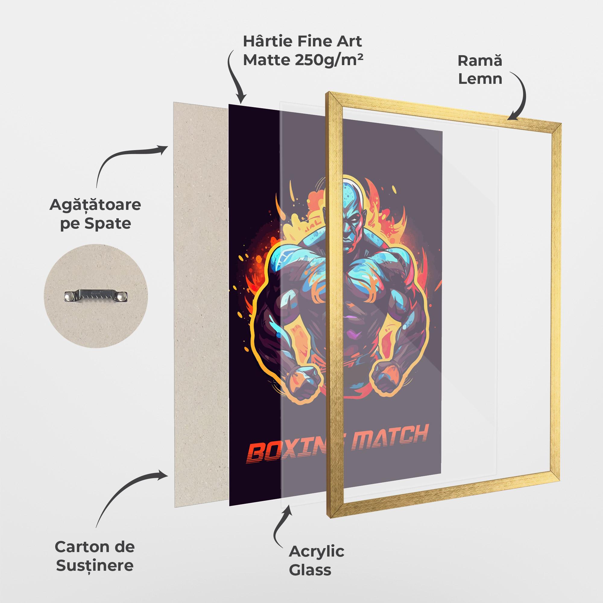 Poster Înrămat Boxing Strong Match mockup 1
