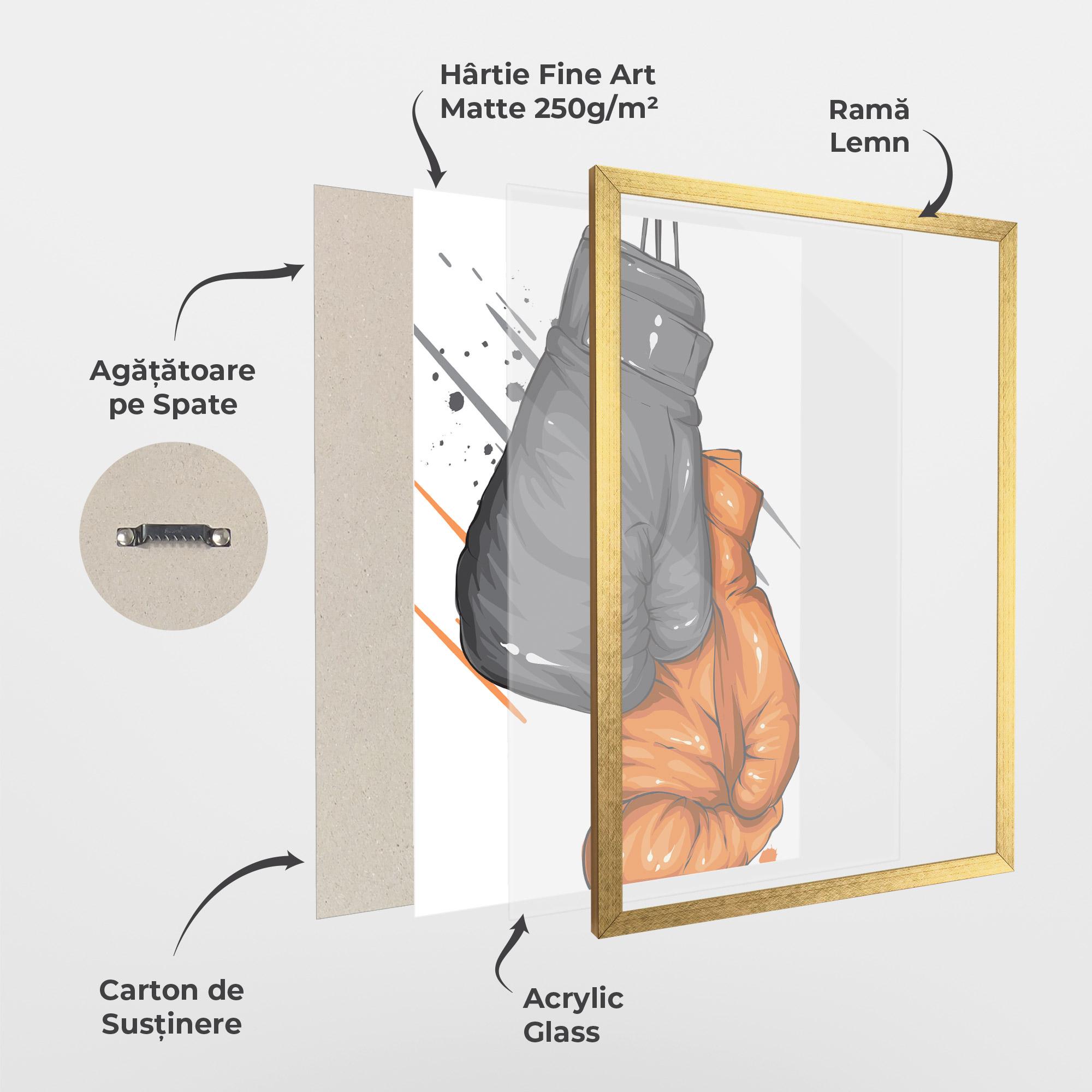 Poster Înrămat Grey Orange Glove mockup 1