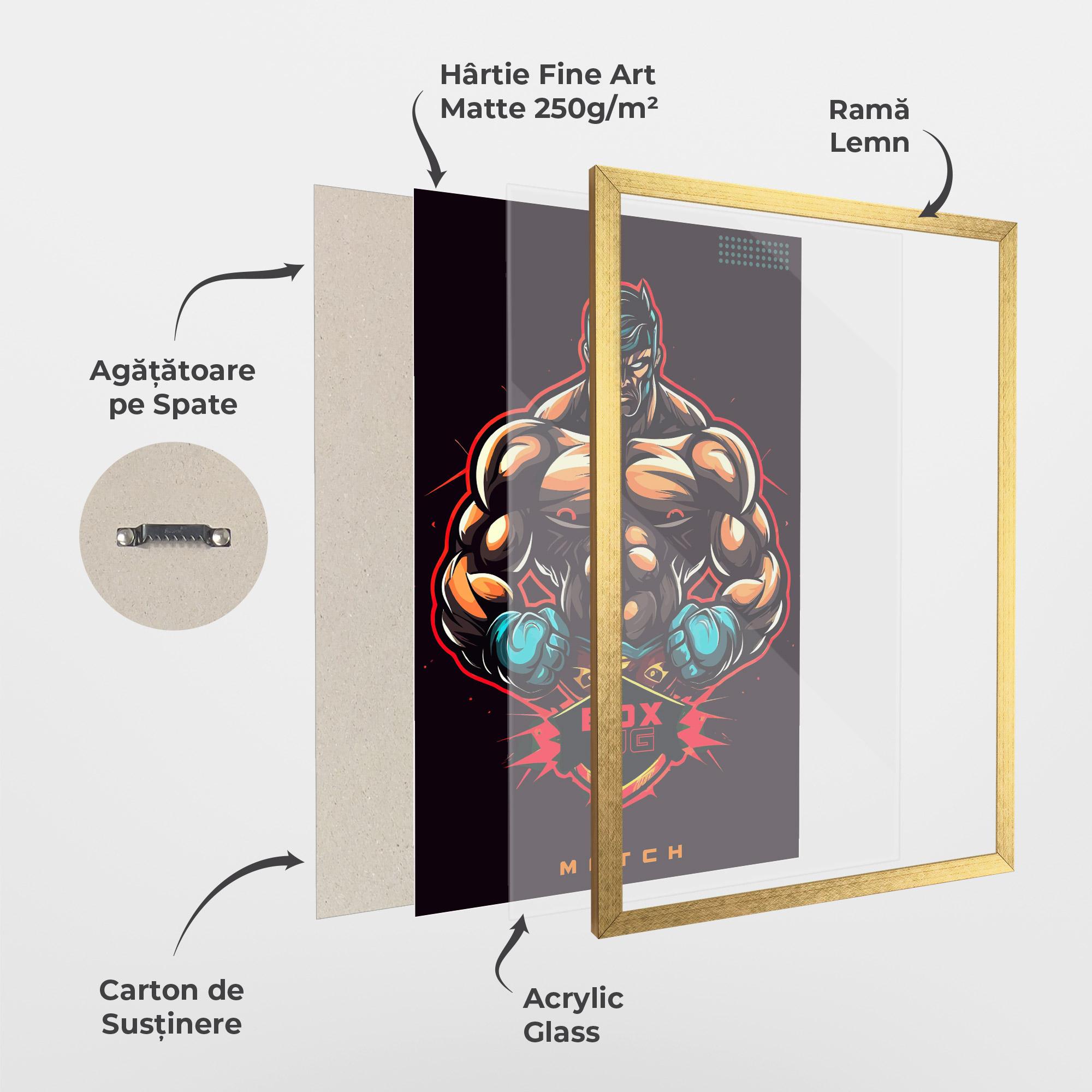 Poster Înrămat Light Blue Gloves mockup 1