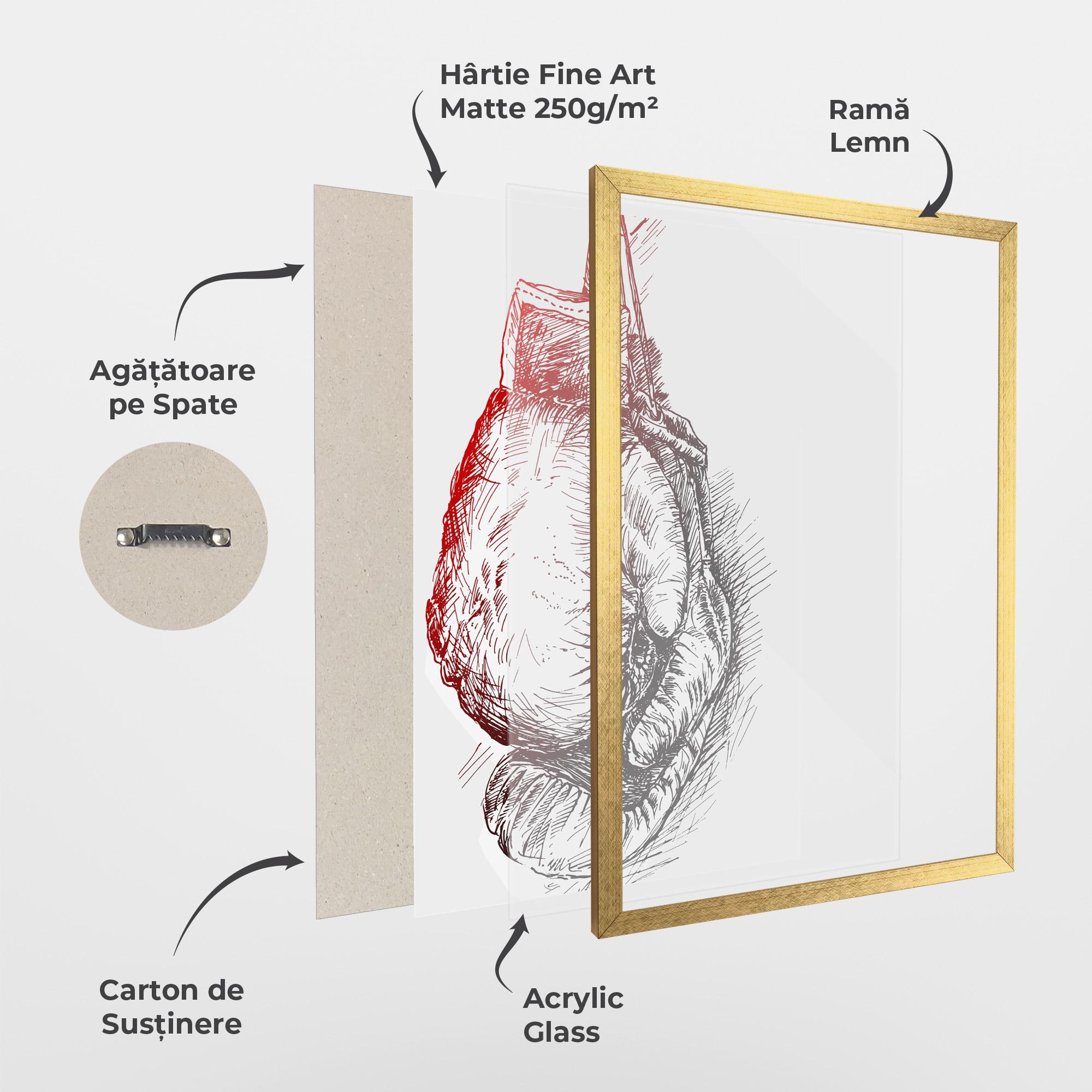 Poster Înrămat Old Boxing Gloves mockup 1