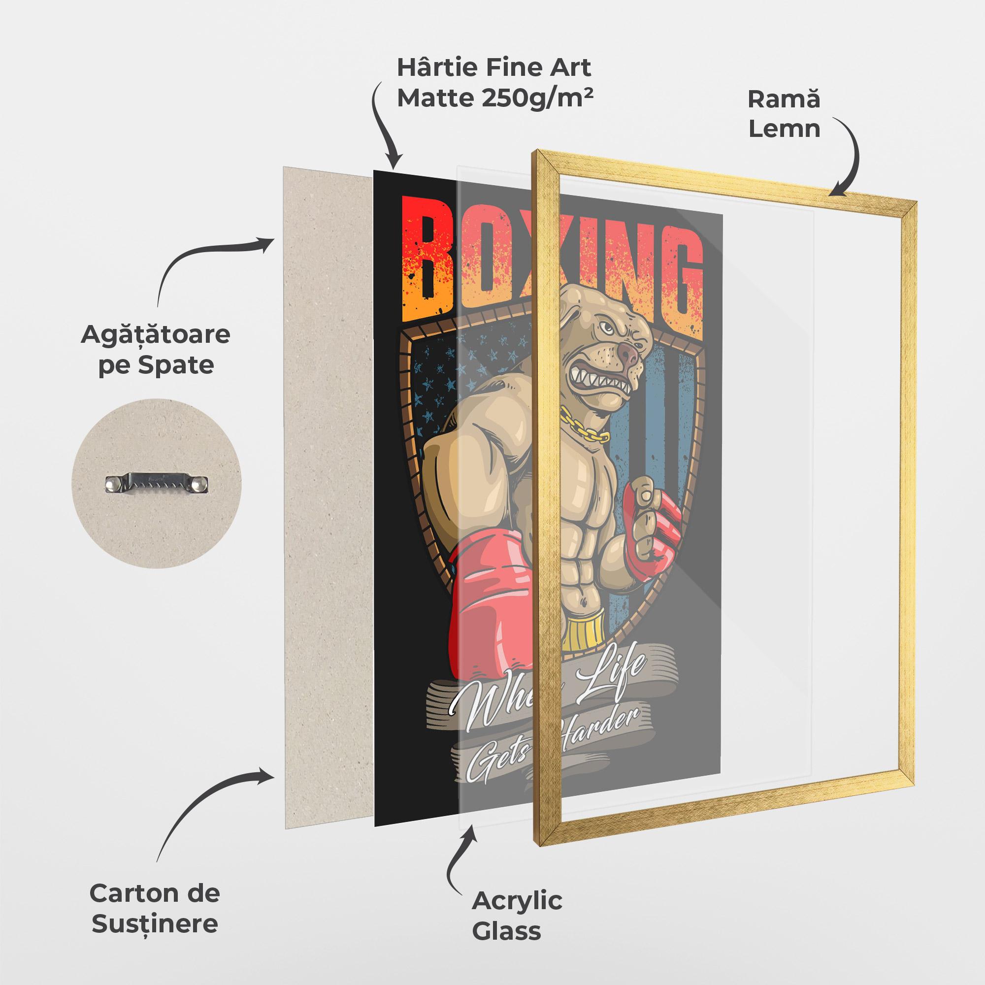 Poster Înrămat Pitbull Boxer mockup 1