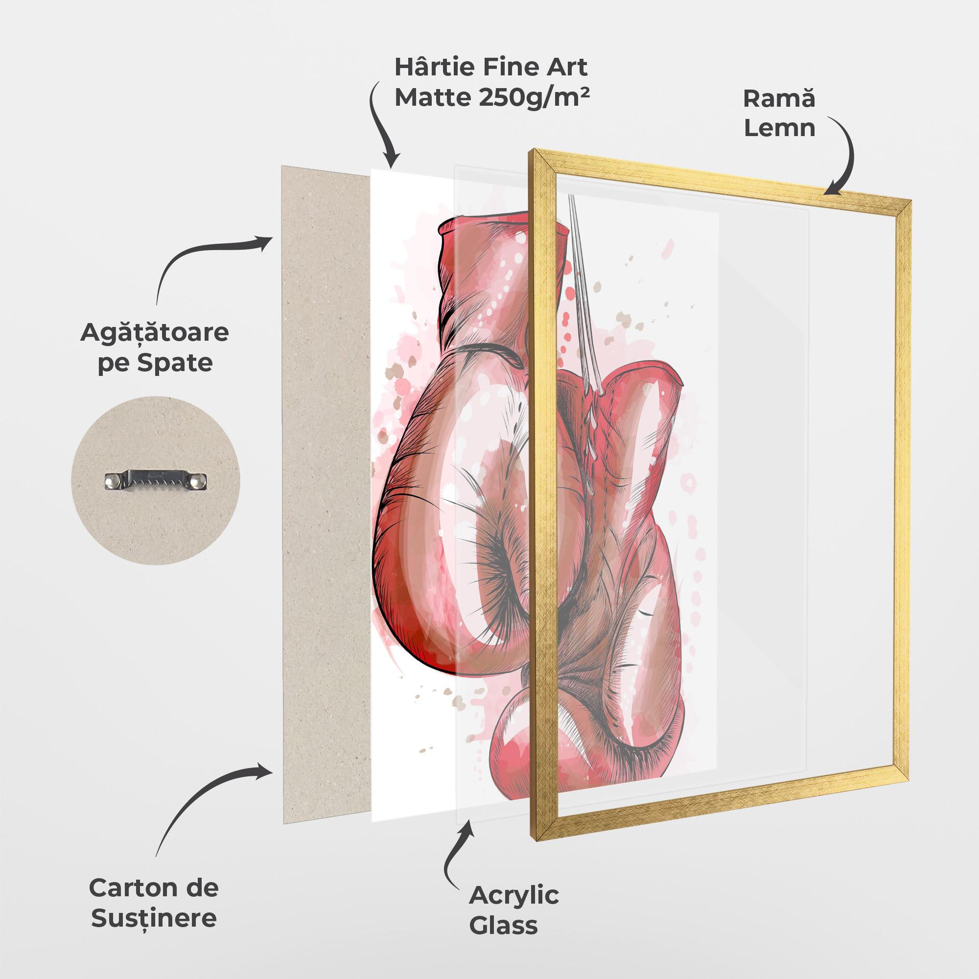 Poster Înrămat Red Painted Gloves mockup 1