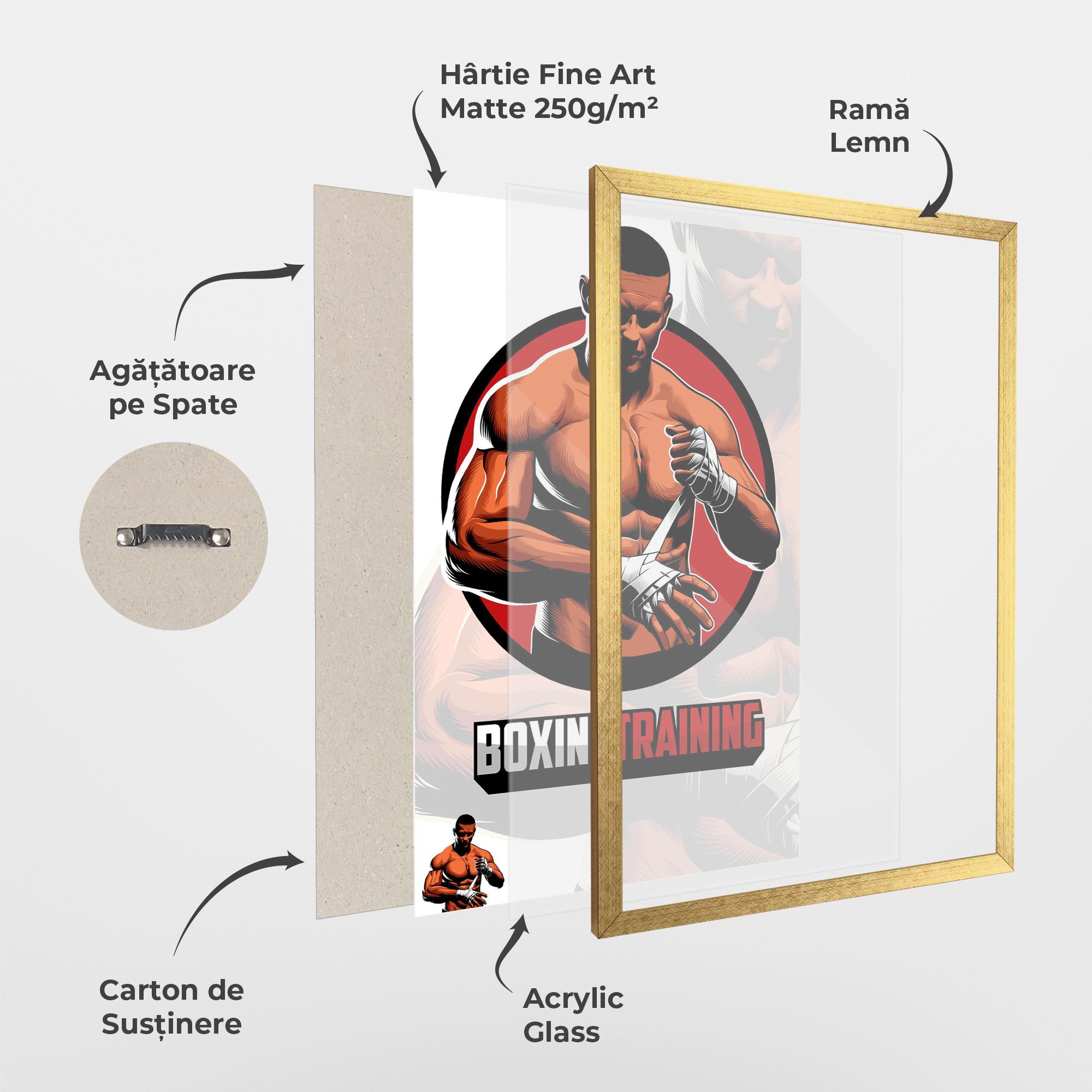 Poster Înrămat Training Fighter mockup 1