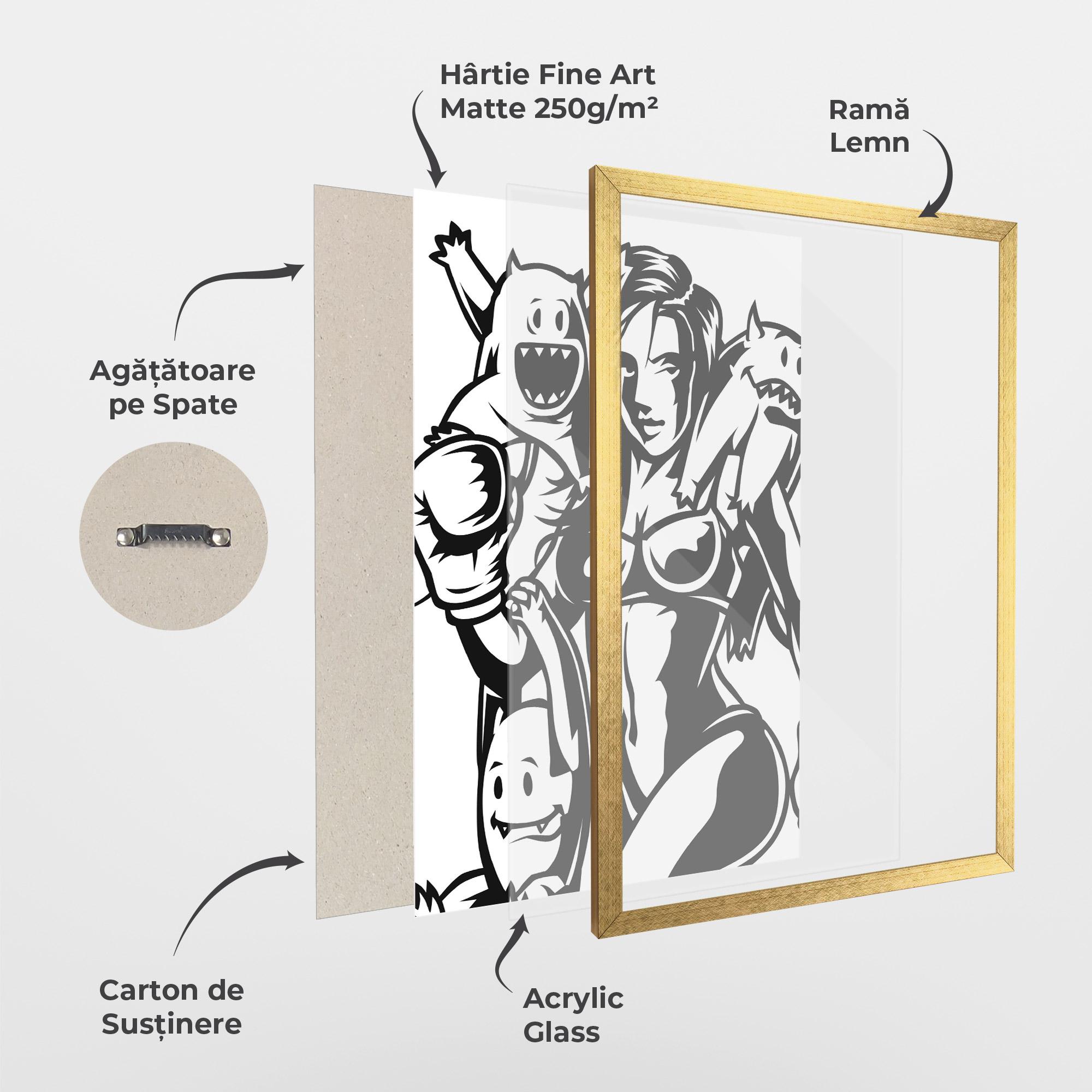 Poster Înrămat Woman Boxing mockup 1