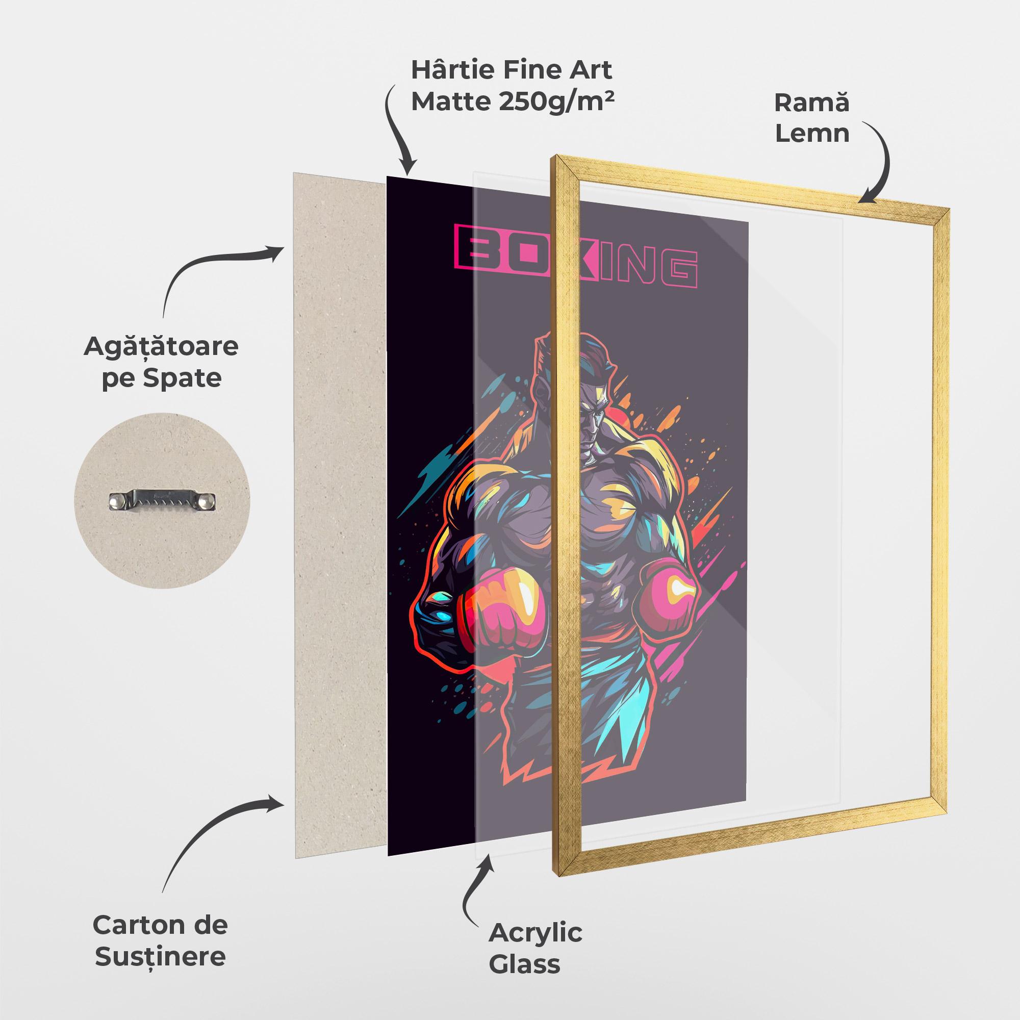 Poster Înrămat Yellow Light Box mockup 1