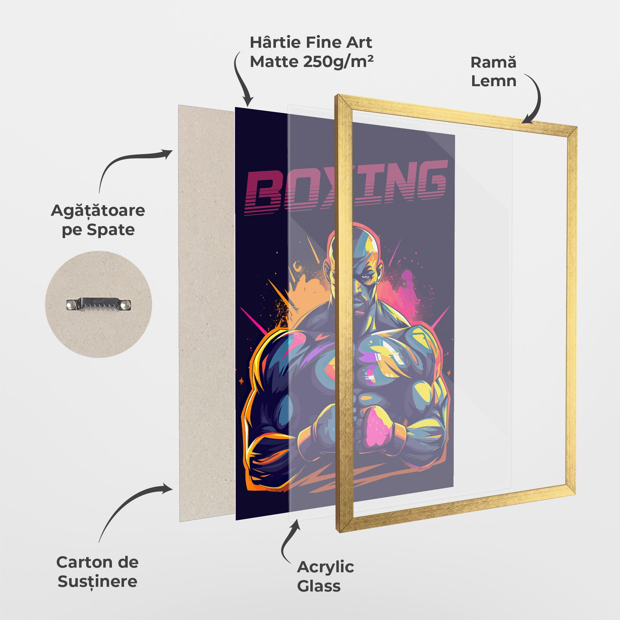 Poster Înrămat Yellow Pink Box mockup 1