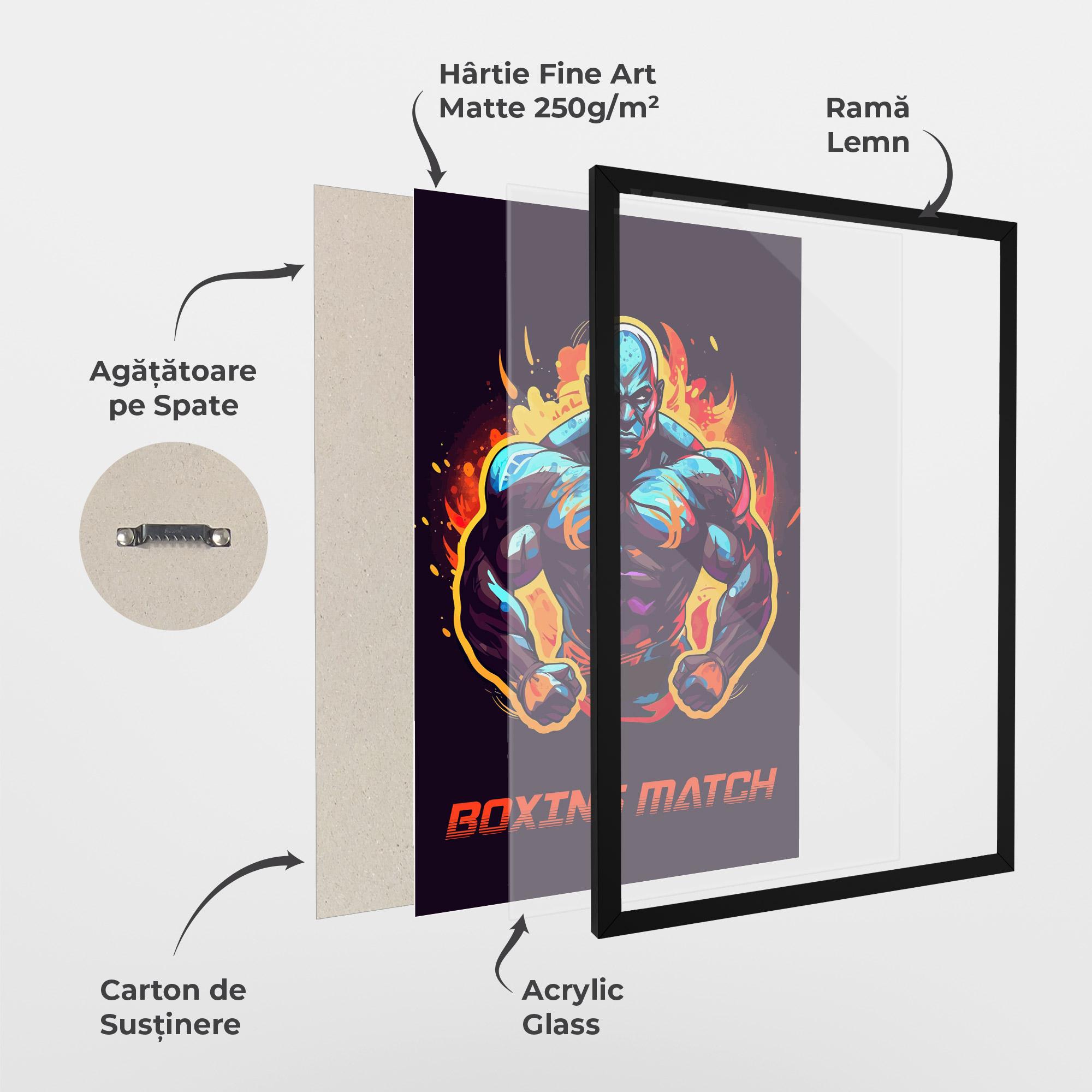 Poster Înrămat Boxing Strong Match mockup 1