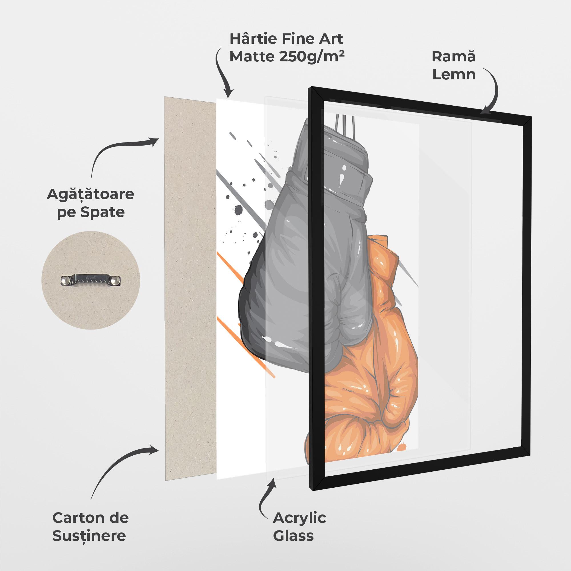 Poster Înrămat Grey Orange Glove mockup 1