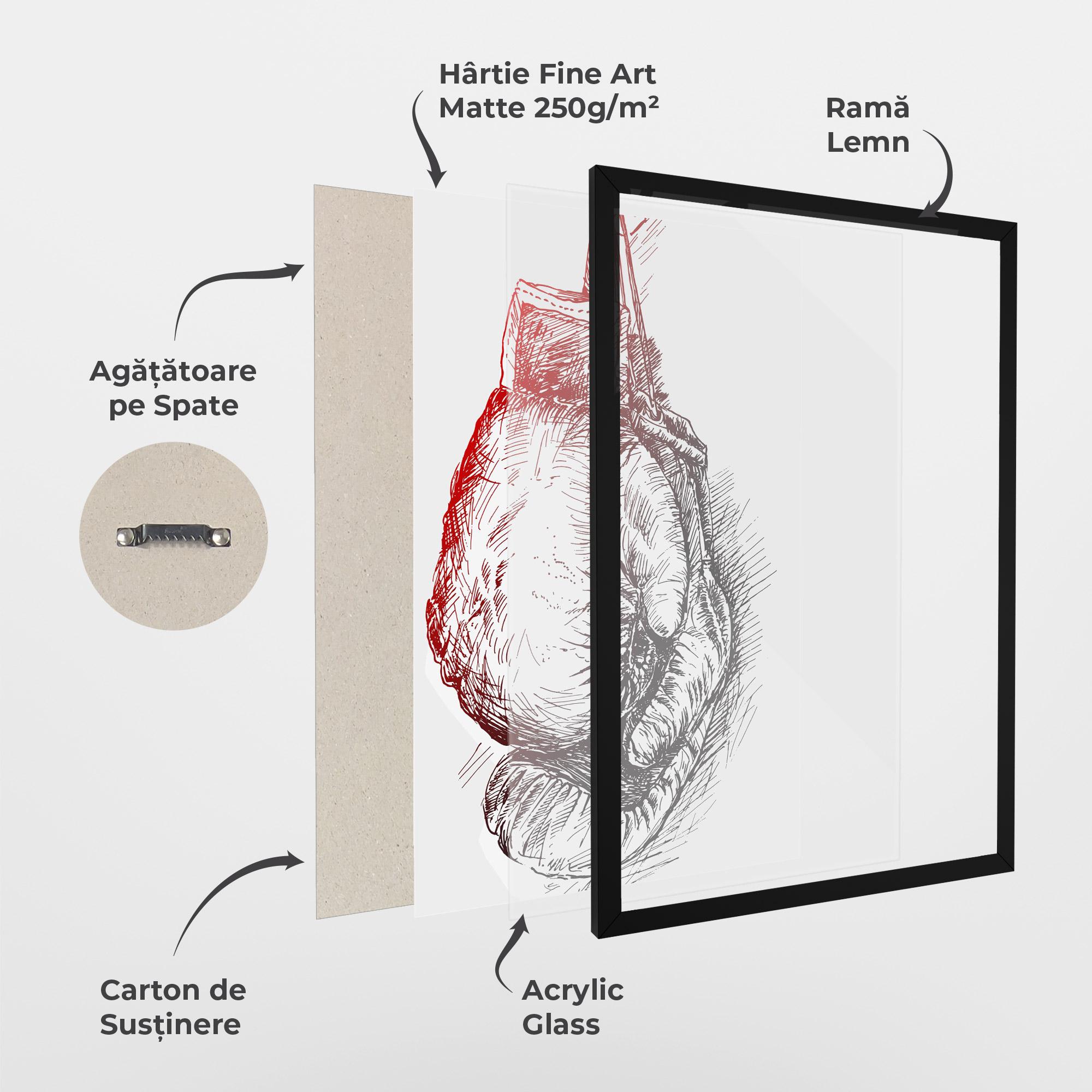 Poster Înrămat Old Boxing Gloves mockup 1