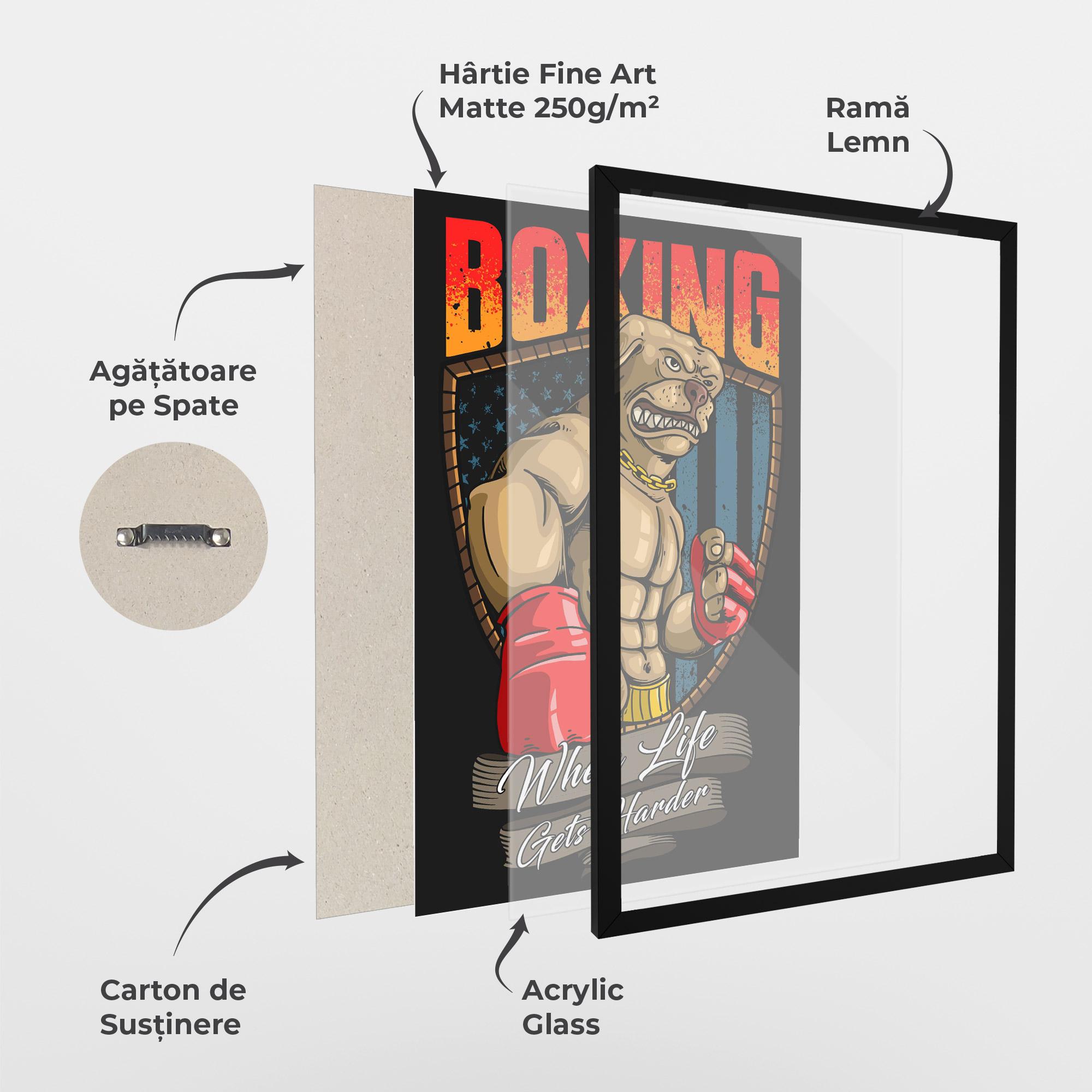 Poster Înrămat Pitbull Boxer mockup 1