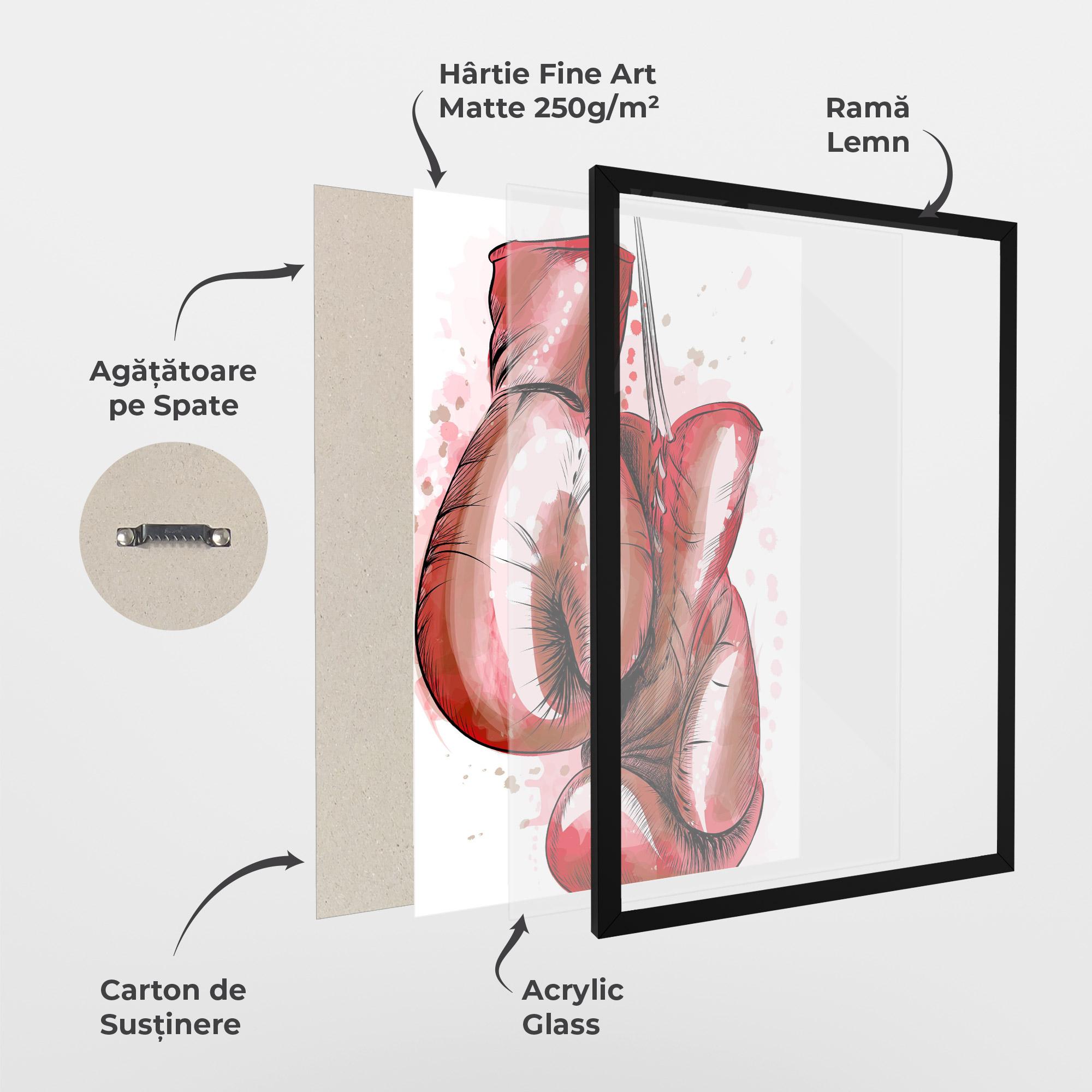 Poster Înrămat Red Painted Gloves mockup 1