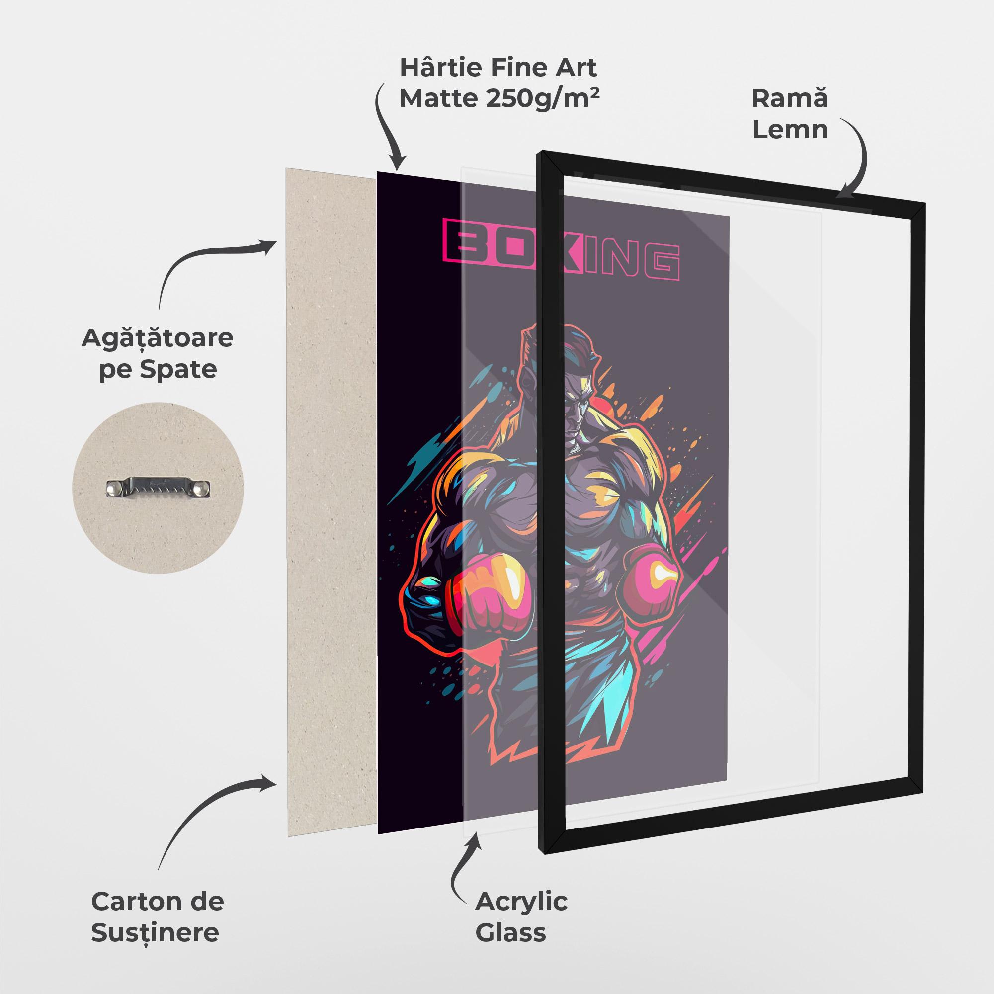 Poster Înrămat Yellow Light Box mockup 1