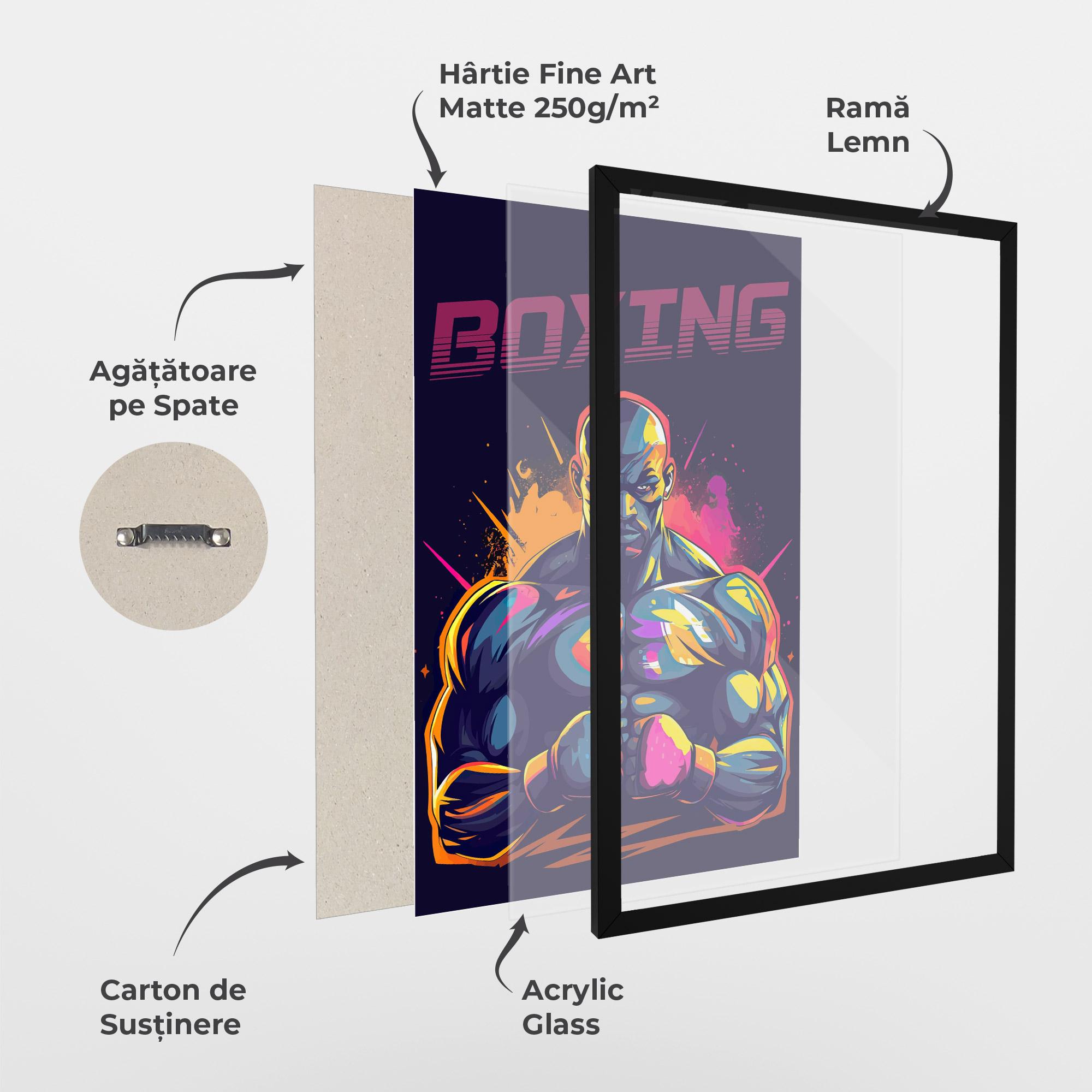 Poster Înrămat Yellow Pink Box mockup 1