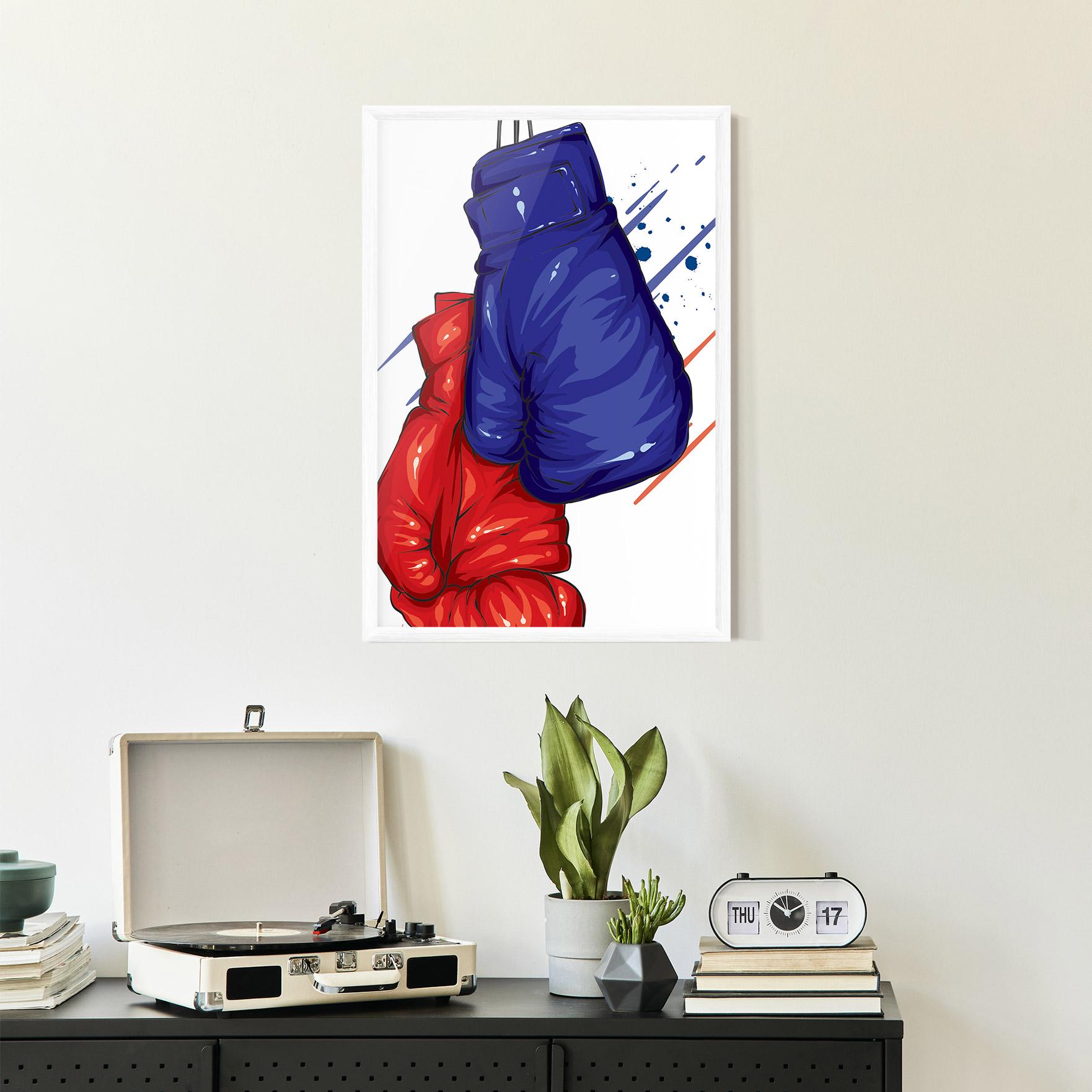 Poster Înrămat Blue Red Gloves mockup 2