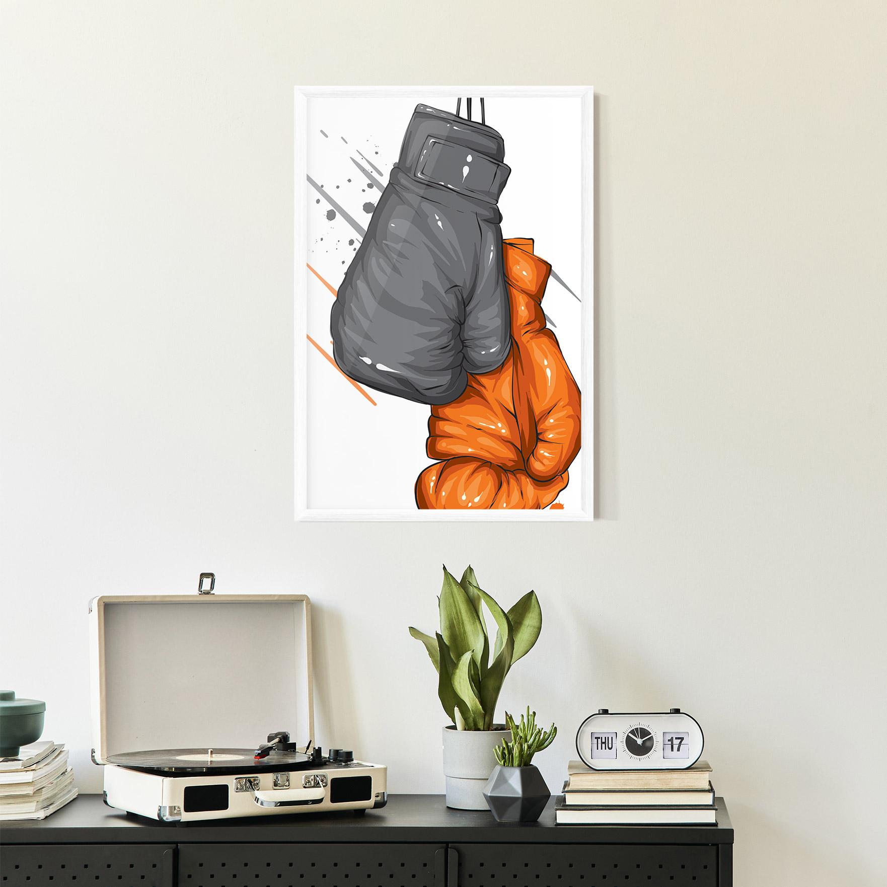 Poster Înrămat Grey Orange Glove mockup 2