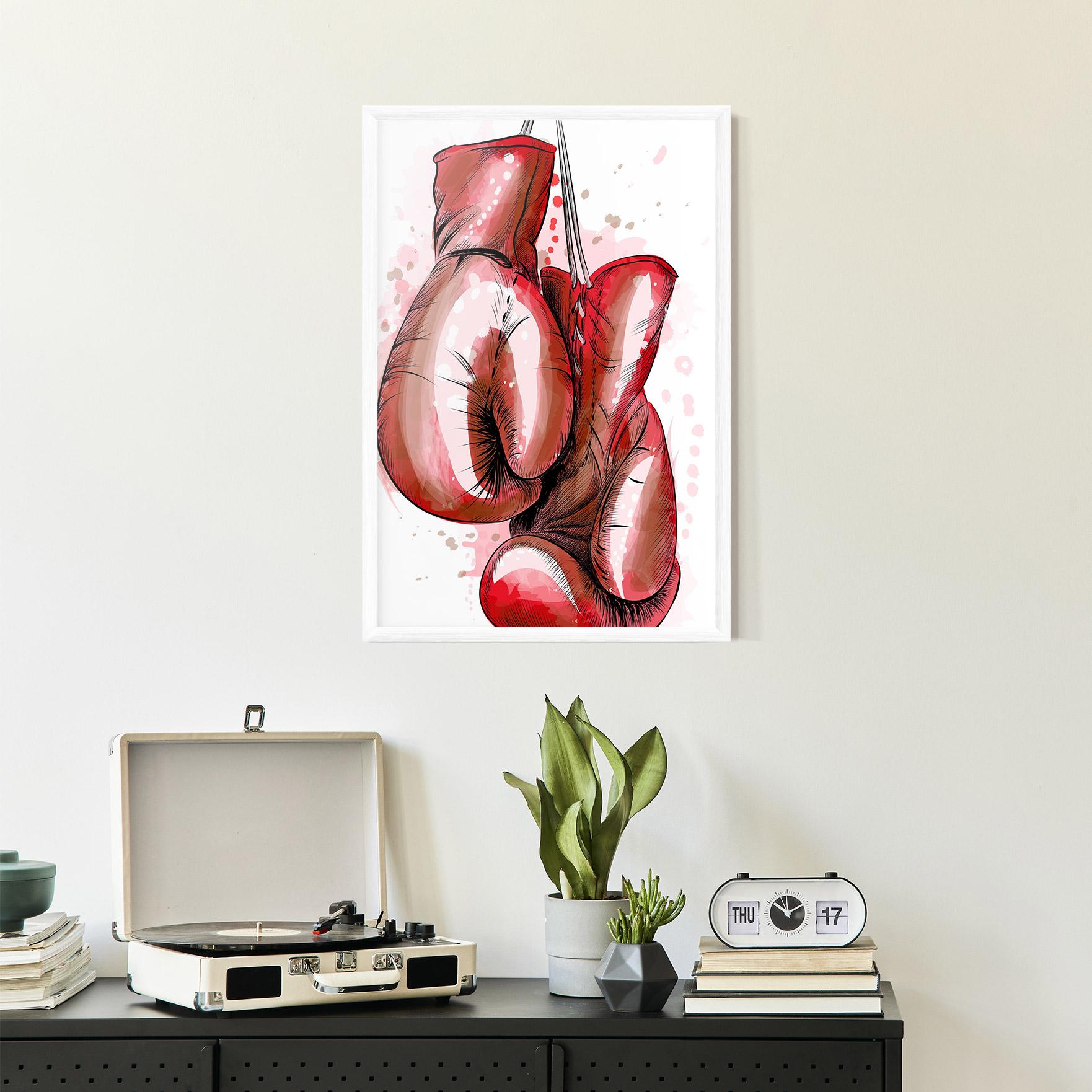 Poster Înrămat Red Painted Gloves mockup 2