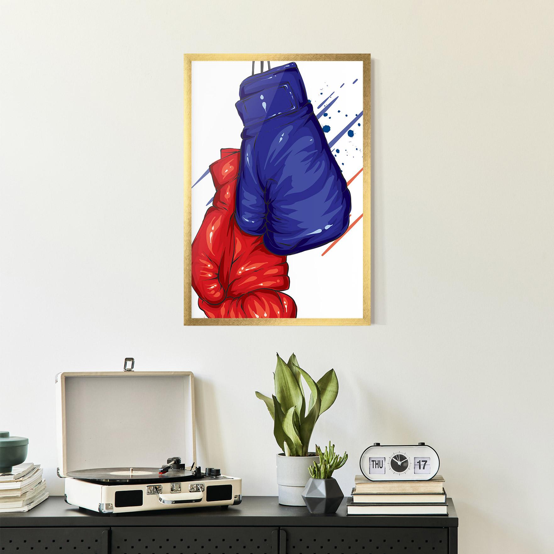 Poster Înrămat Blue Red Gloves mockup 2