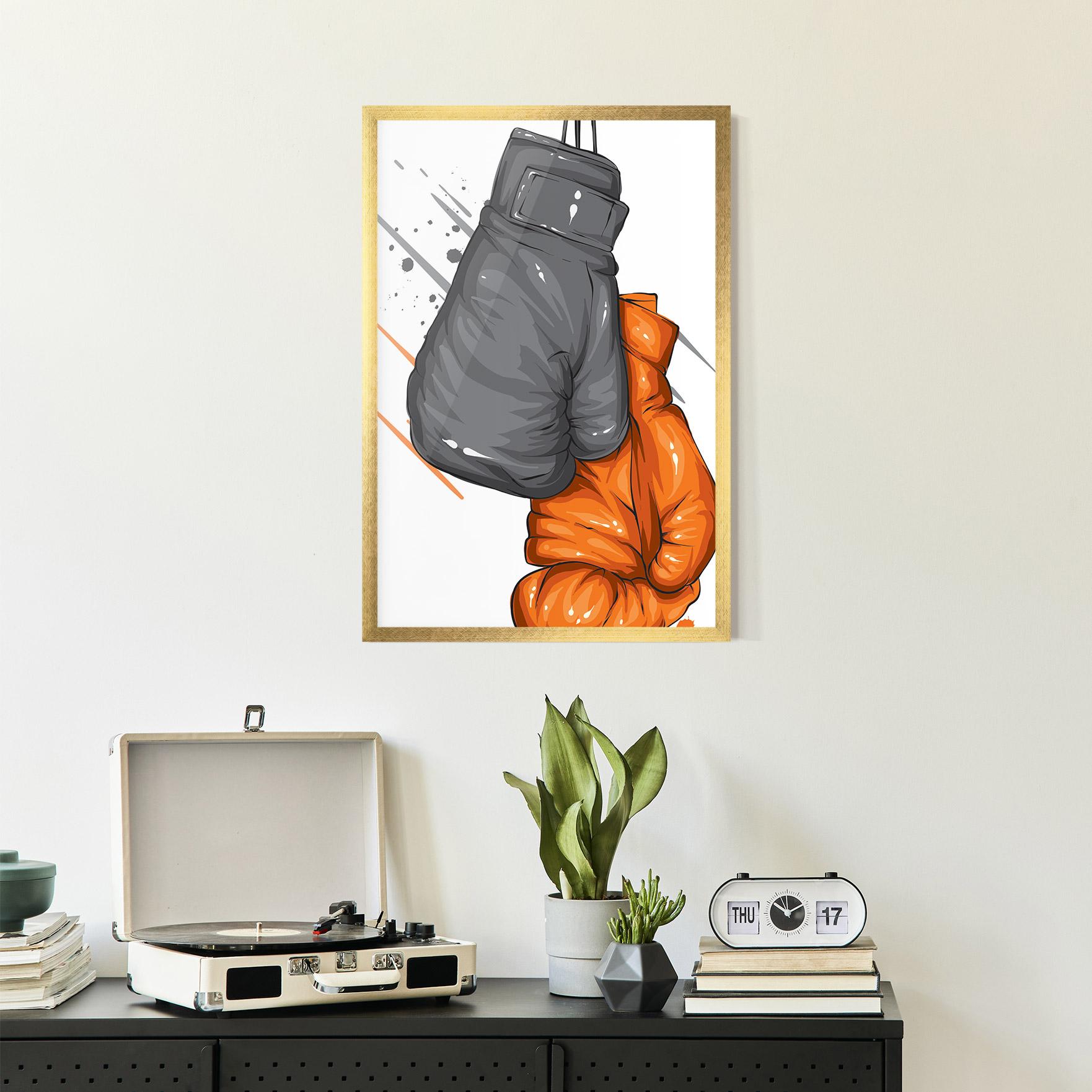 Poster Înrămat Grey Orange Glove mockup 2