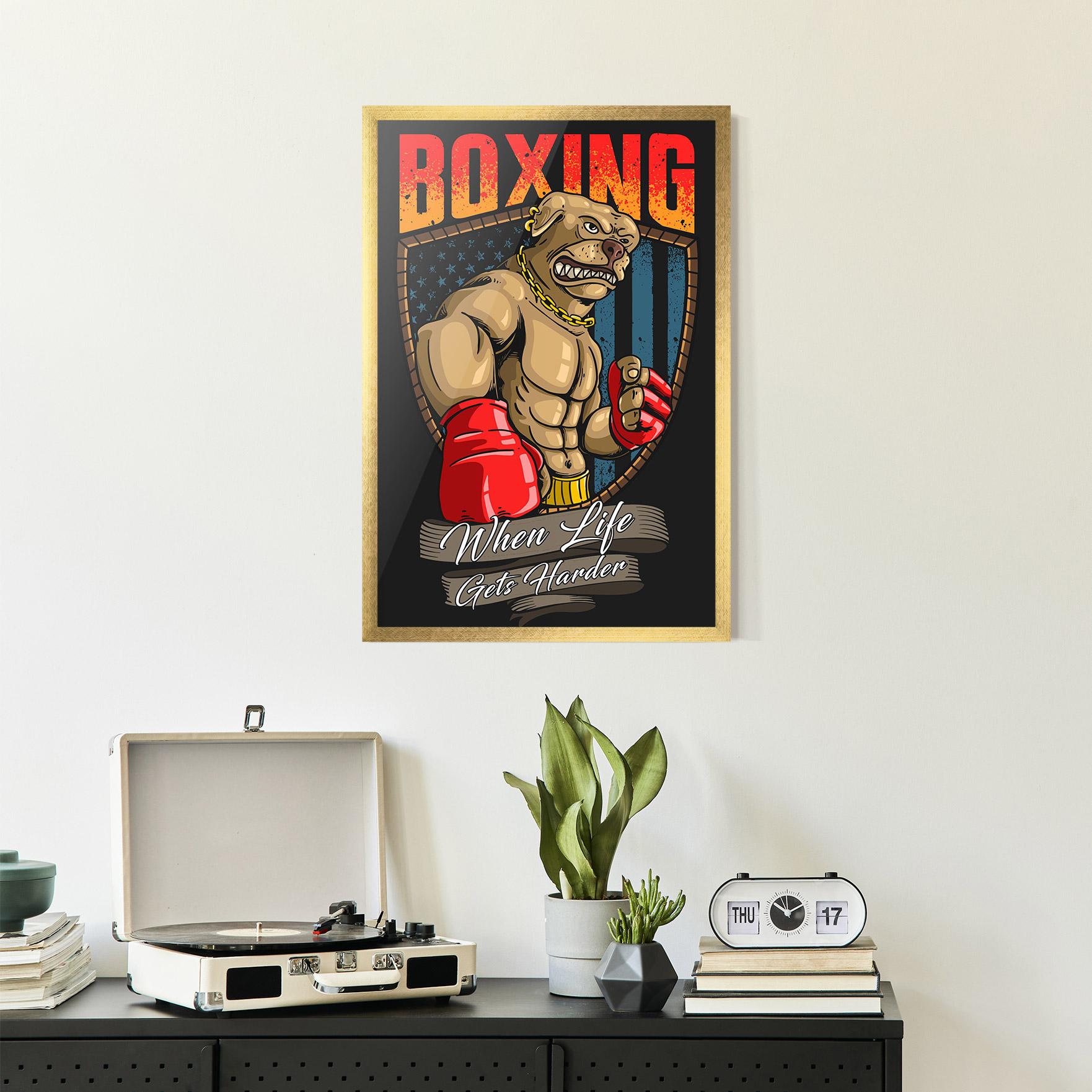 Poster Înrămat Pitbull Boxer mockup 2
