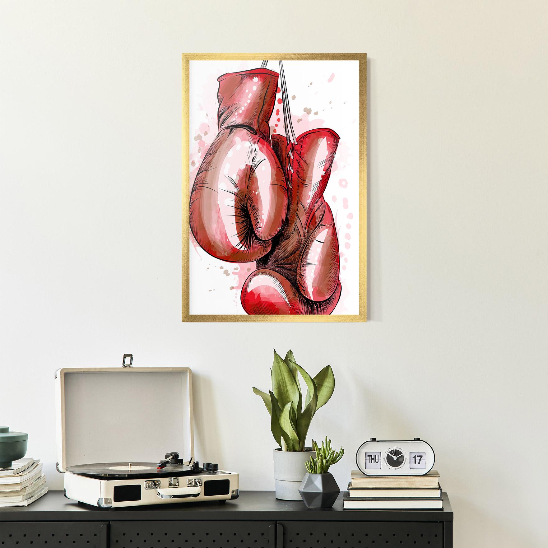 Poster Înrămat Red Painted Gloves mockup 2