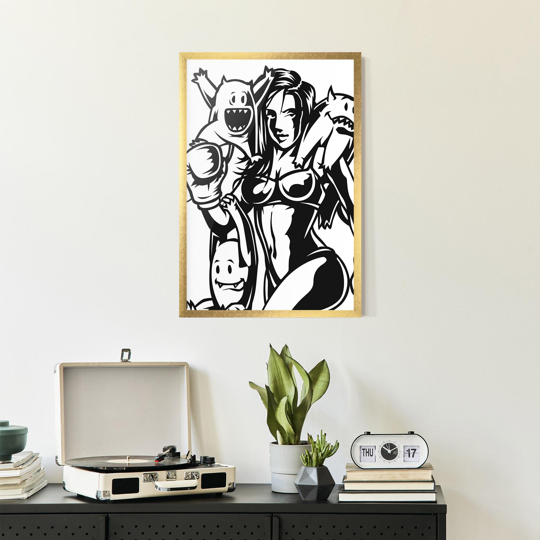 Poster Înrămat Woman Boxing mockup 2