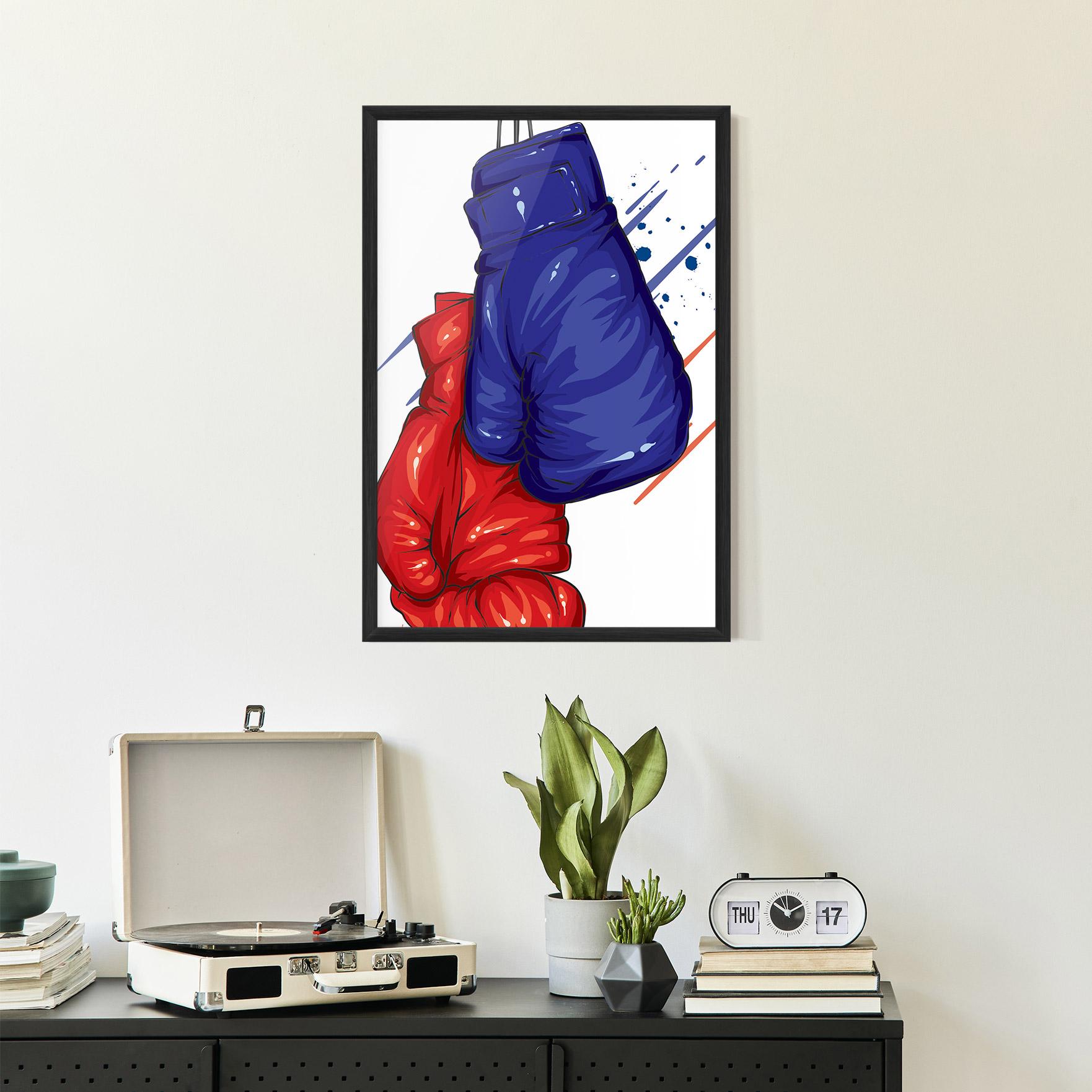 Poster Înrămat Blue Red Gloves mockup 2
