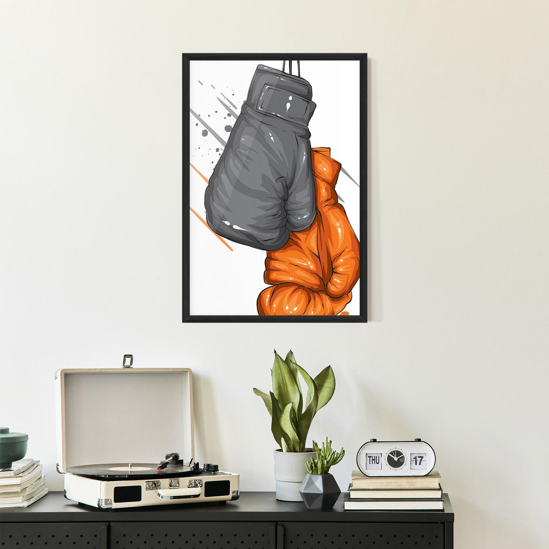 Poster Înrămat Grey Orange Glove mockup 2