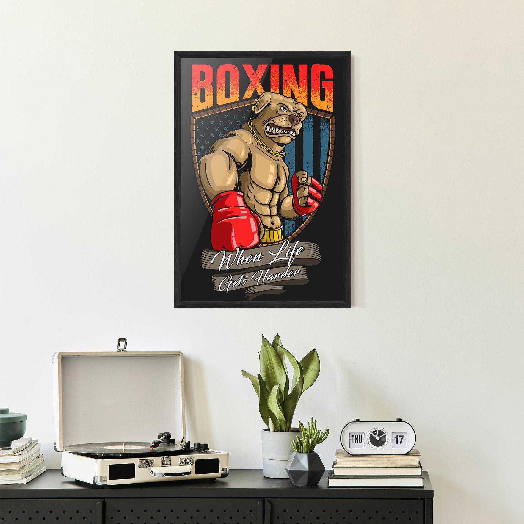 Poster Înrămat Pitbull Boxer mockup 2