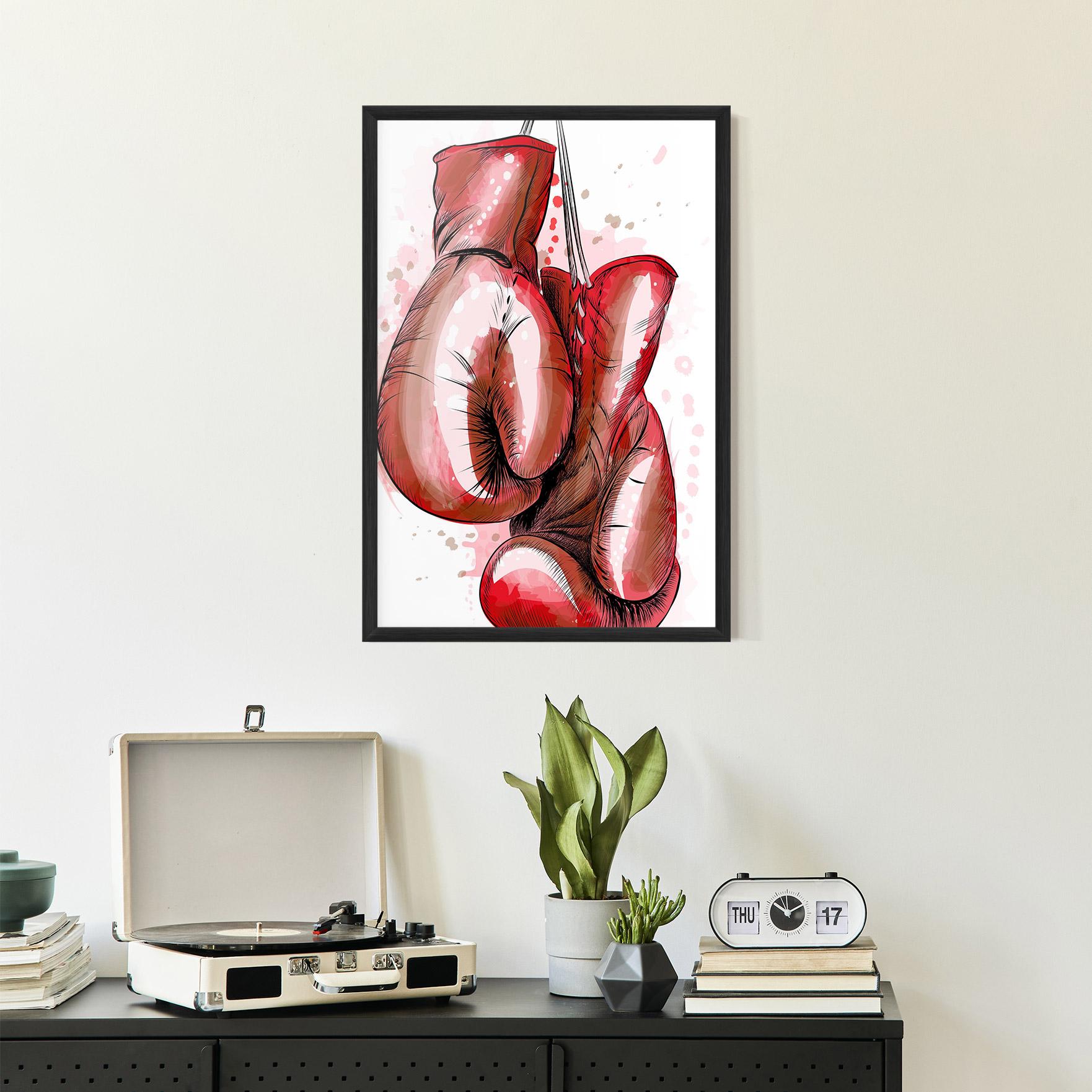 Poster Înrămat Red Painted Gloves mockup 2