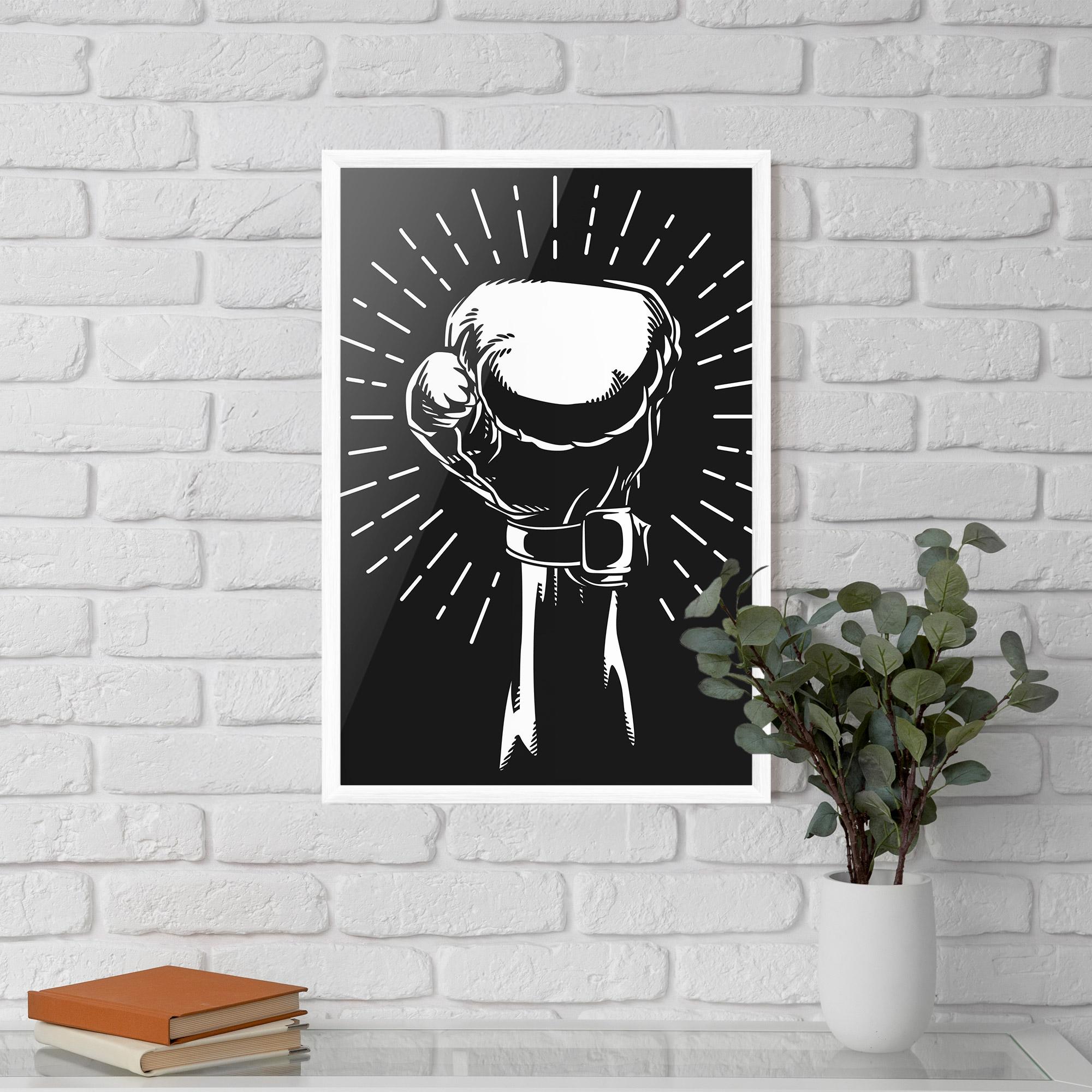 Poster Înrămat Grey Hand Boxing mockup 5