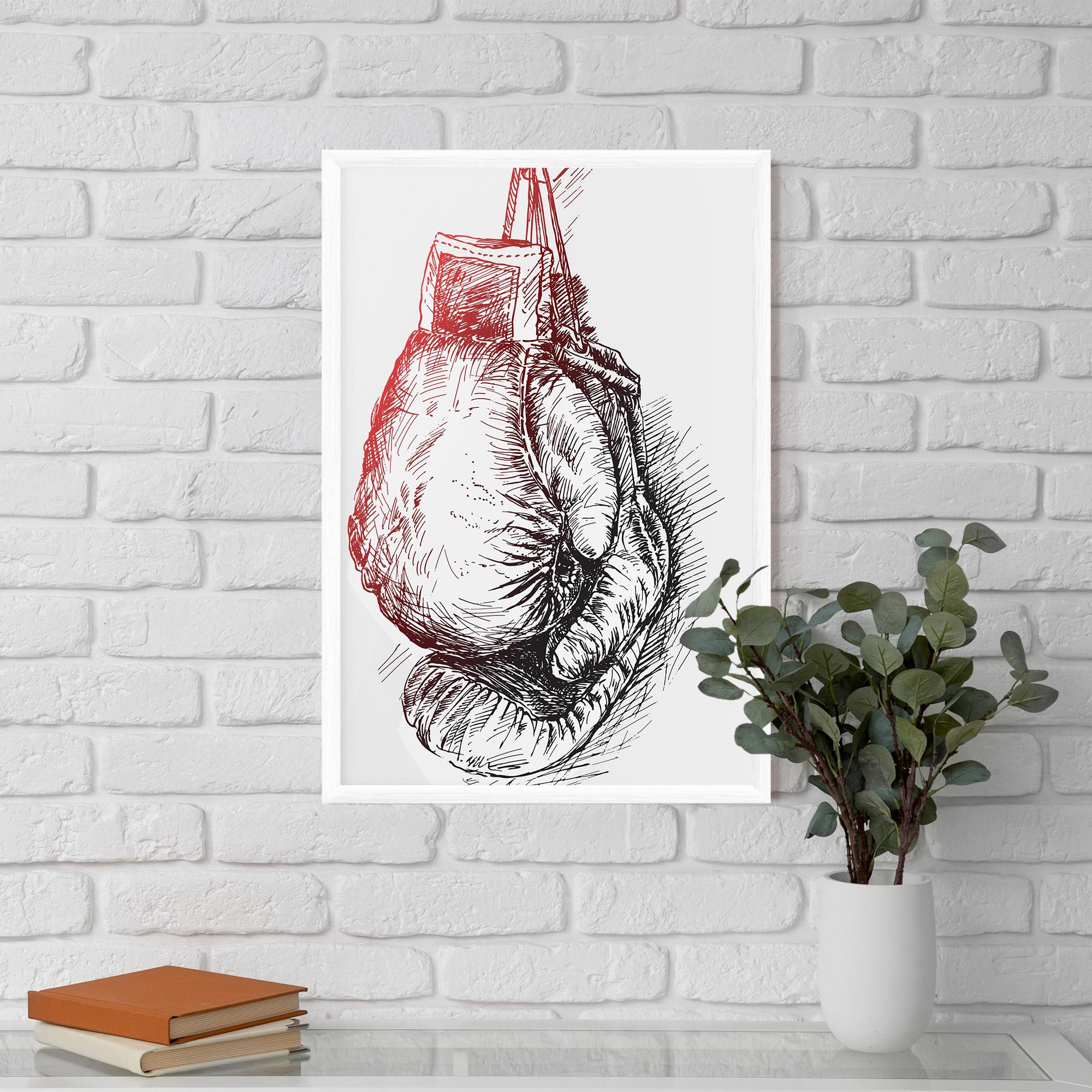 Poster Înrămat Old Boxing Gloves mockup 5