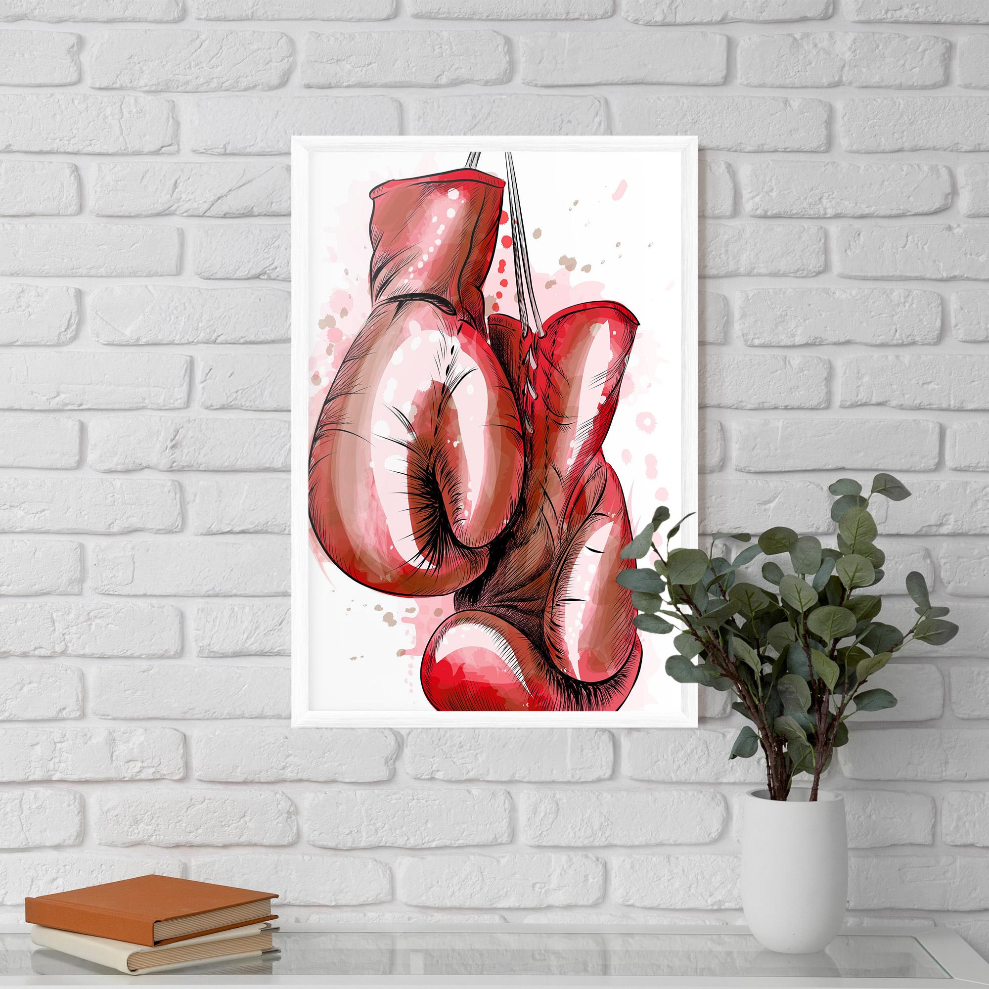 Poster Înrămat Red Painted Gloves mockup 5