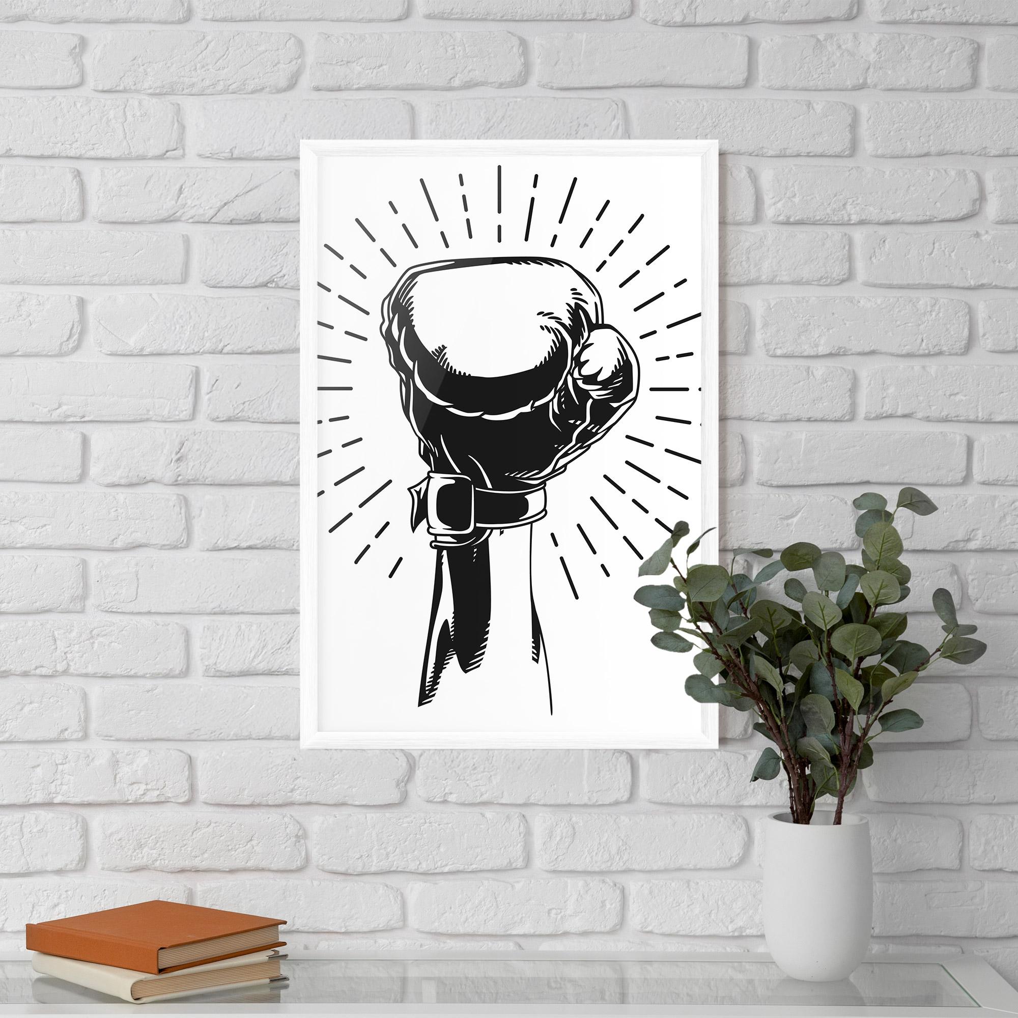 Poster Înrămat White Hand Boxing mockup 5