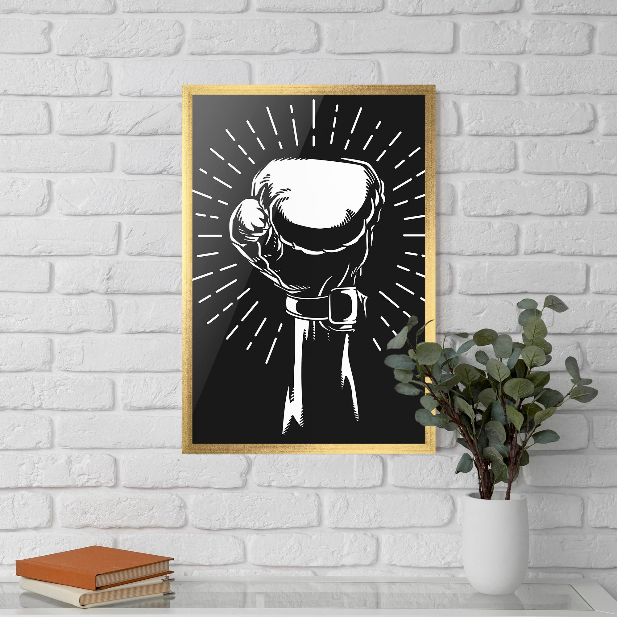 Poster Înrămat Grey Hand Boxing mockup 5