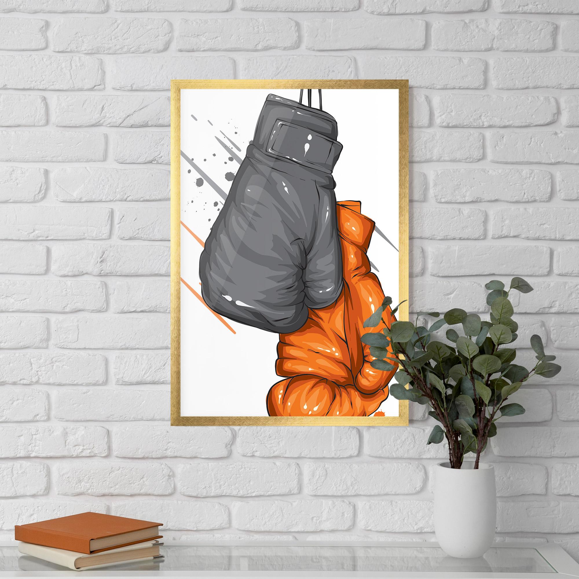 Poster Înrămat Grey Orange Glove mockup 5
