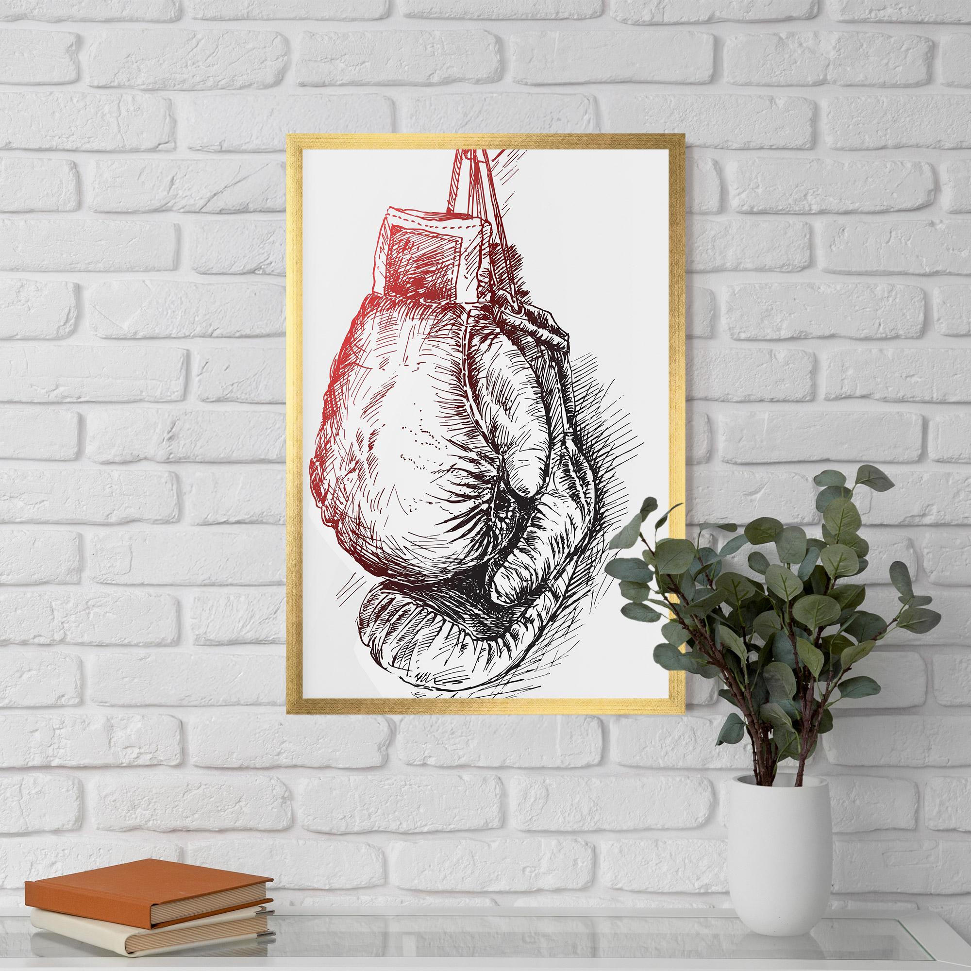 Poster Înrămat Old Boxing Gloves mockup 5