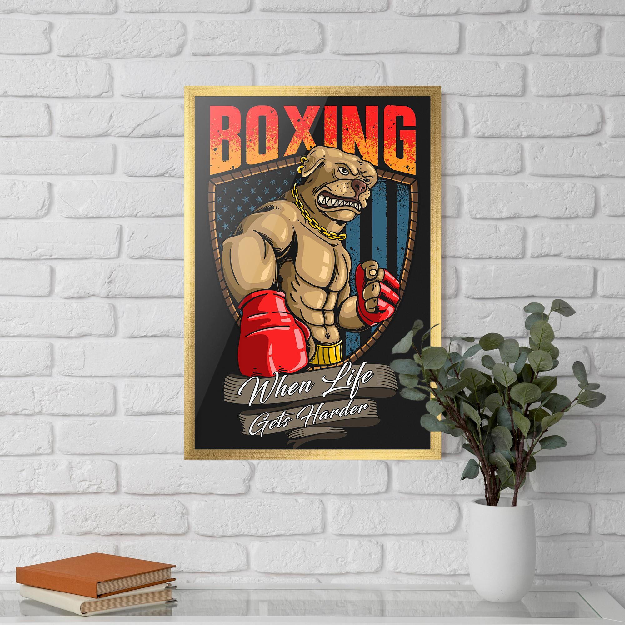 Poster Înrămat Pitbull Boxer mockup 5