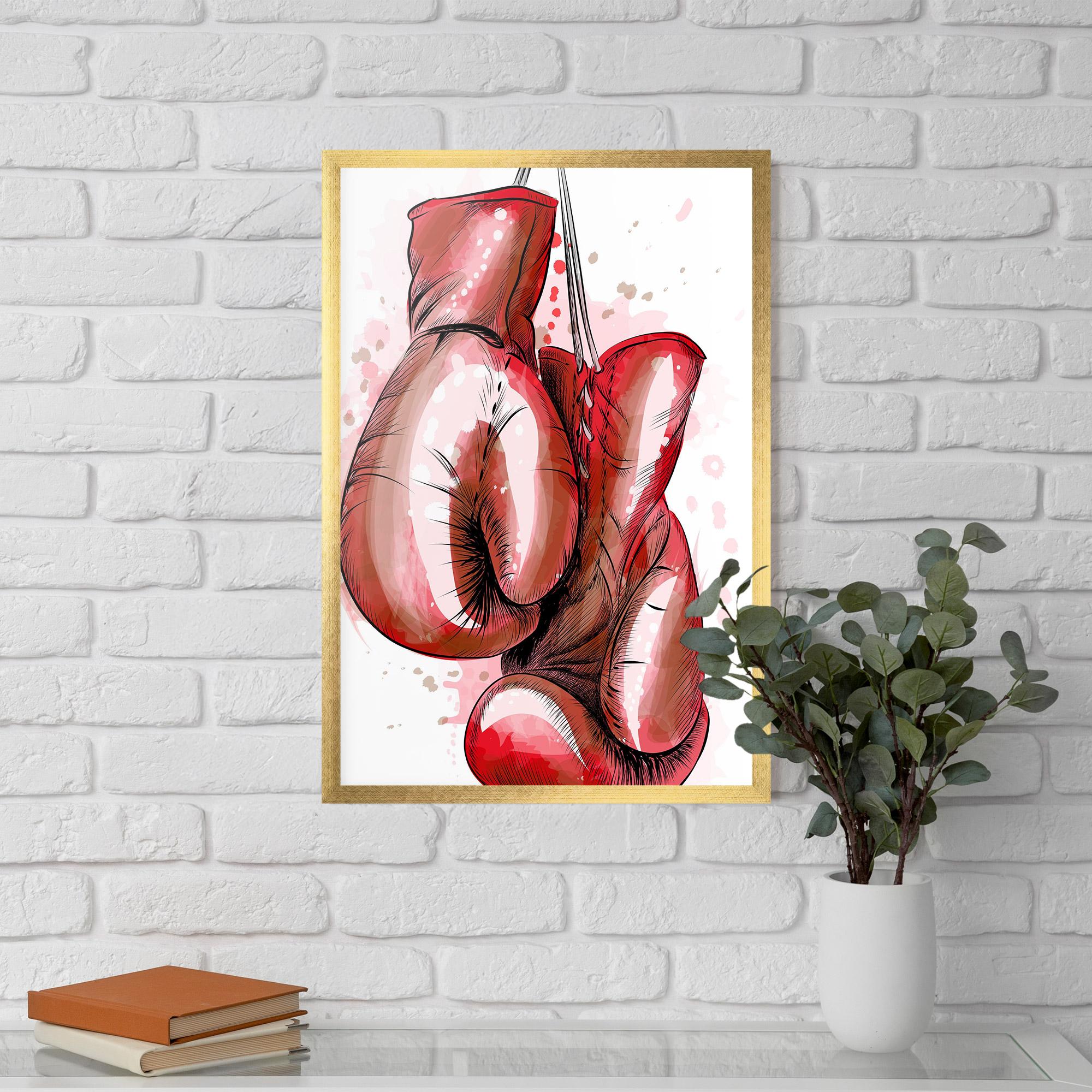Poster Înrămat Red Painted Gloves mockup 5