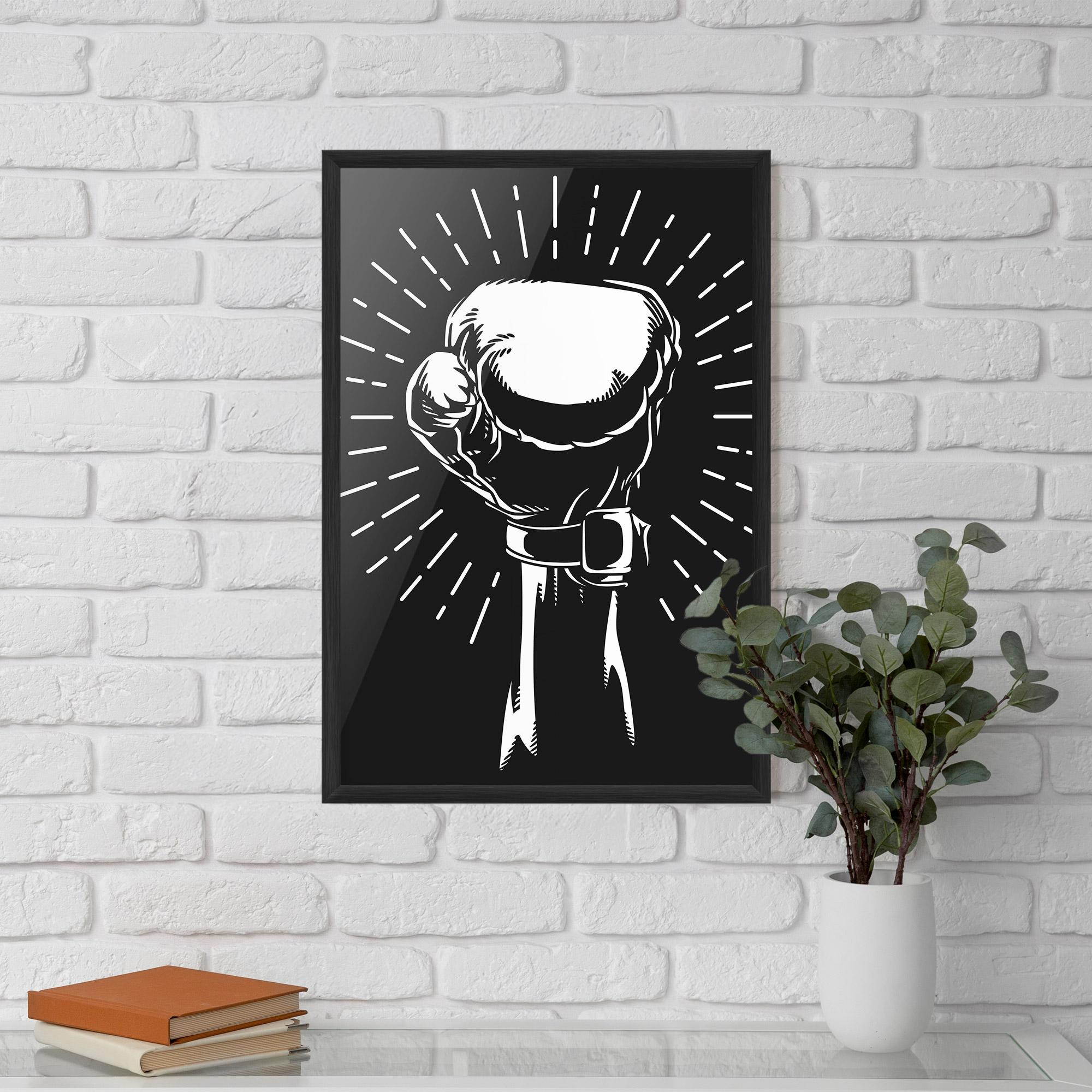 Poster Înrămat Grey Hand Boxing mockup 5